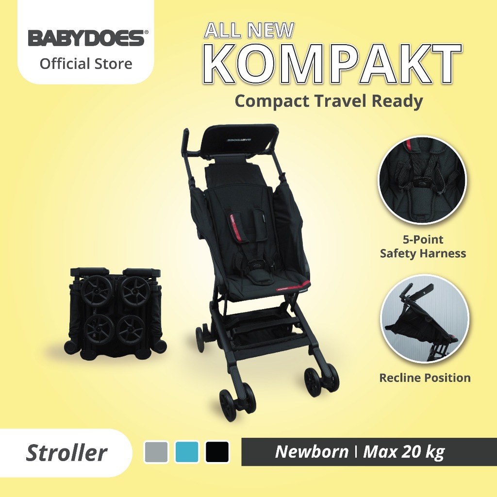 Babydoes Stroller Kompakt Cabin Size Ringan 6kg Portable untuk Newborn sampai 20kg Foto 3