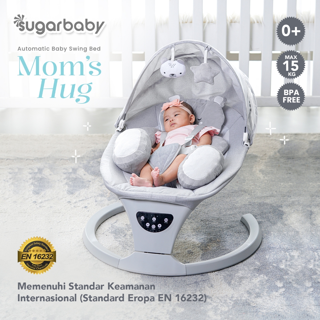 Sugar Baby Mom's Hug Automatic Baby Swing Bed Ayunan Bayi Bluetooth Side to Side Foto 4