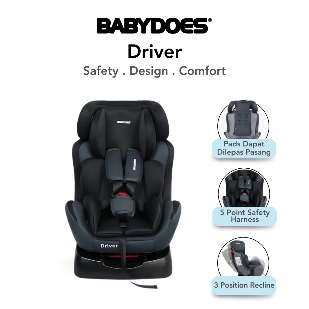 Car Seat Bayi Babydoes Driver Group 0+/I/II Sabuk 5 Titik Hingga 25 Kg