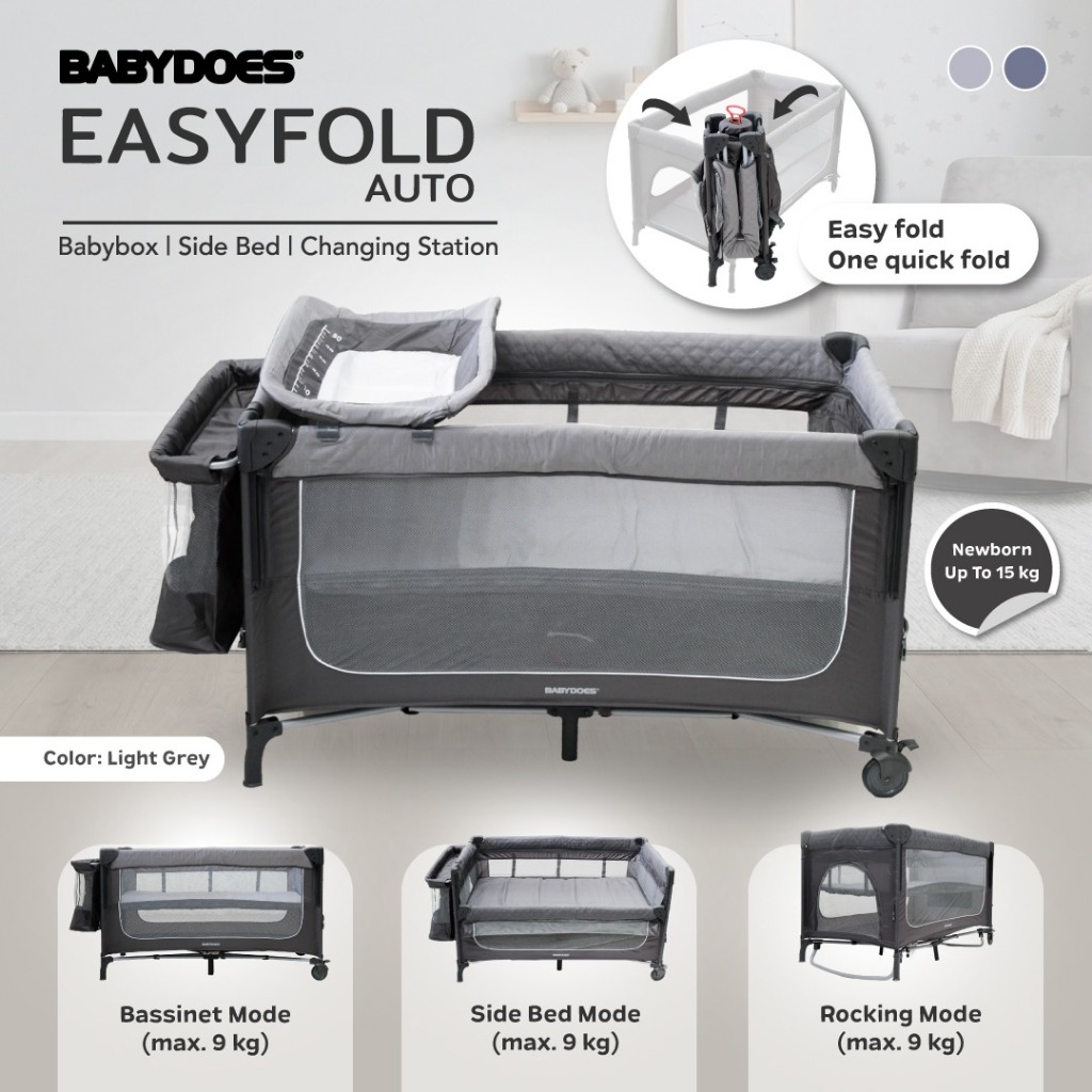 Babydoes Easyfold Auto Baby Box Tempat Tidur Bayi Lipat Otomatis dengan Meja Ganti Foto 6