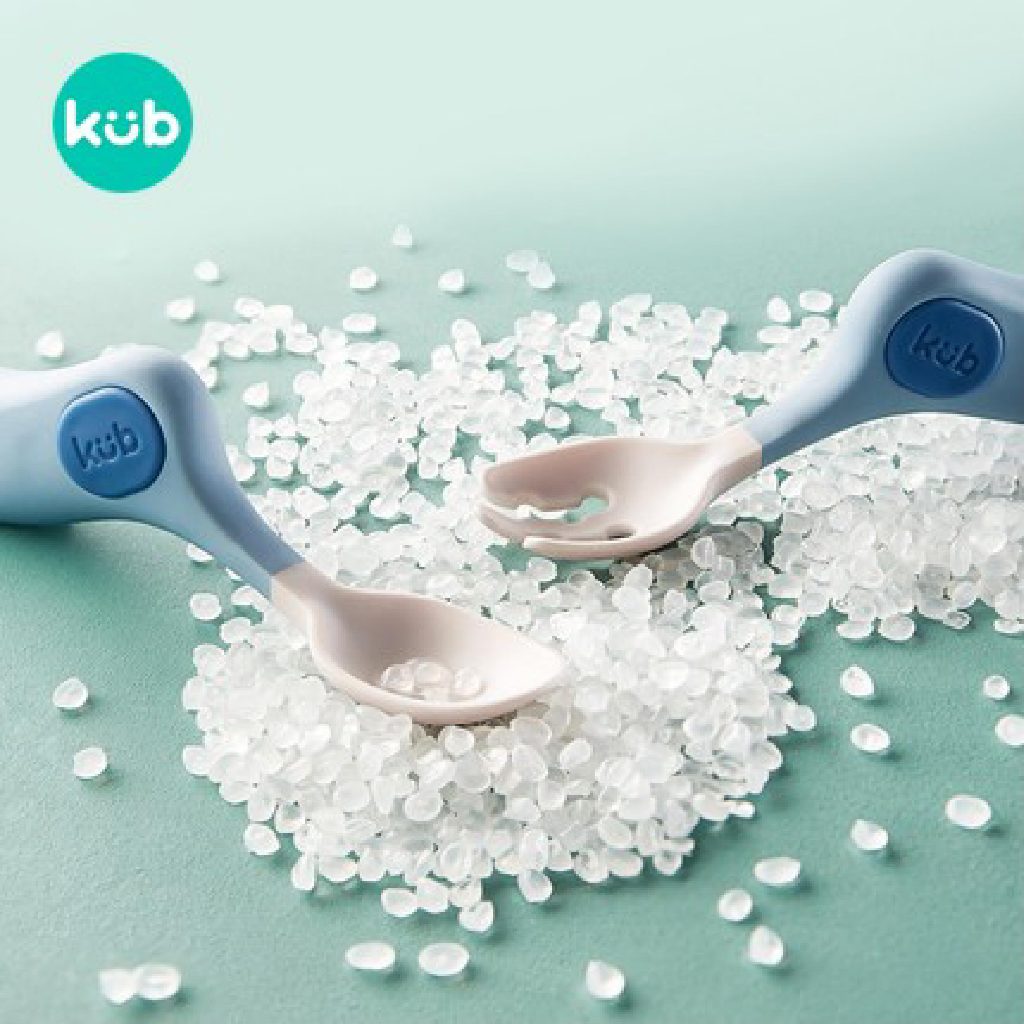 Sendok Garpu Bayi Mamiko KUB Working Curved Spoon Fleksibel Silikon MPASI Foto 5