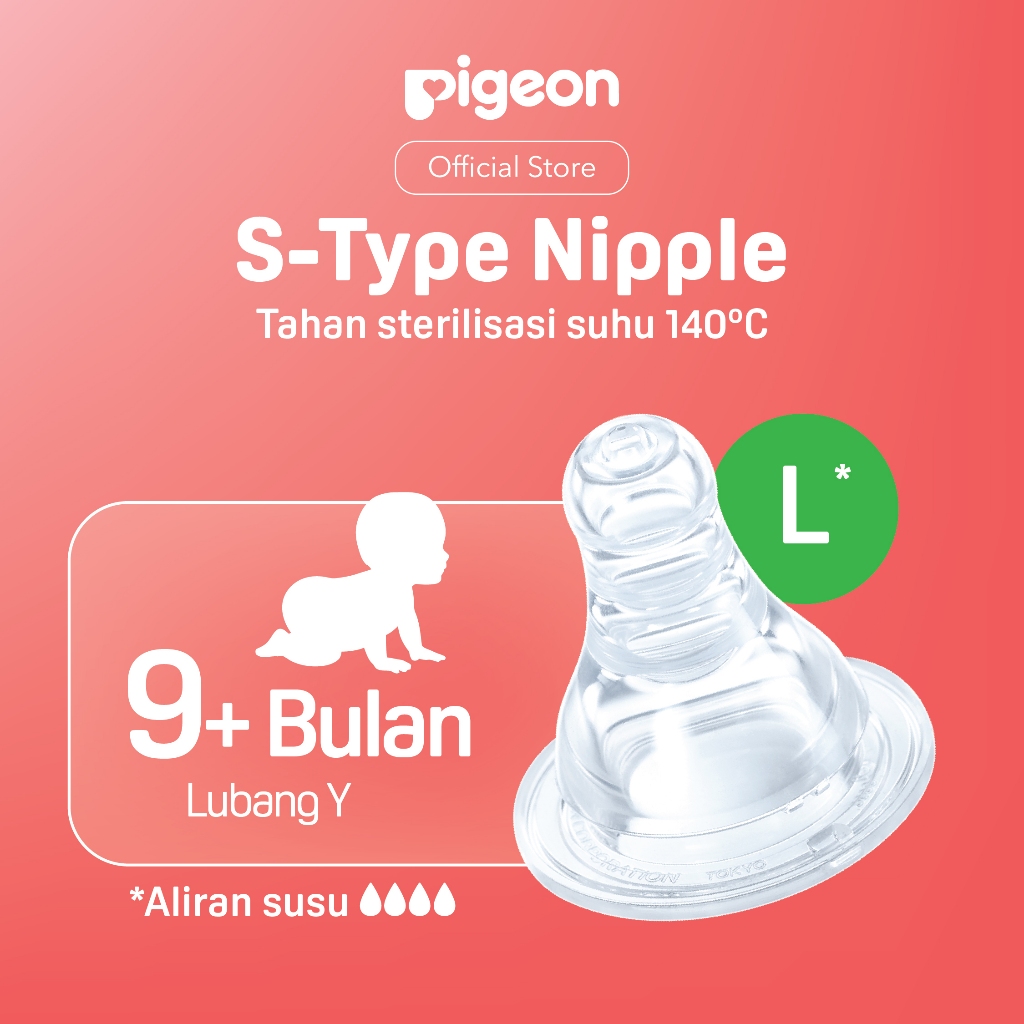 Dot Pigeon Peristaltic Slim Neck Nipple Ukuran L Box 2pcs Original Anti Kolik Foto 7