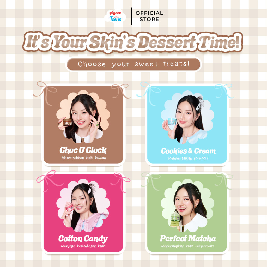 Pigeon Teens Choc O' Clock Clay Mask 60gr Masker Wajah Remaja Niacinamide Foto 5