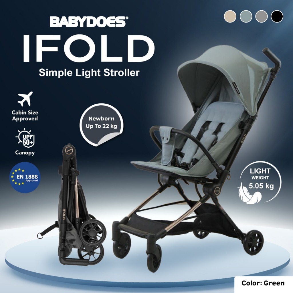 Babydoes IFOLD Stroller Cabin Size Portable Ringan 5 Kg Bawa ke Kabin Pesawat Foto 7