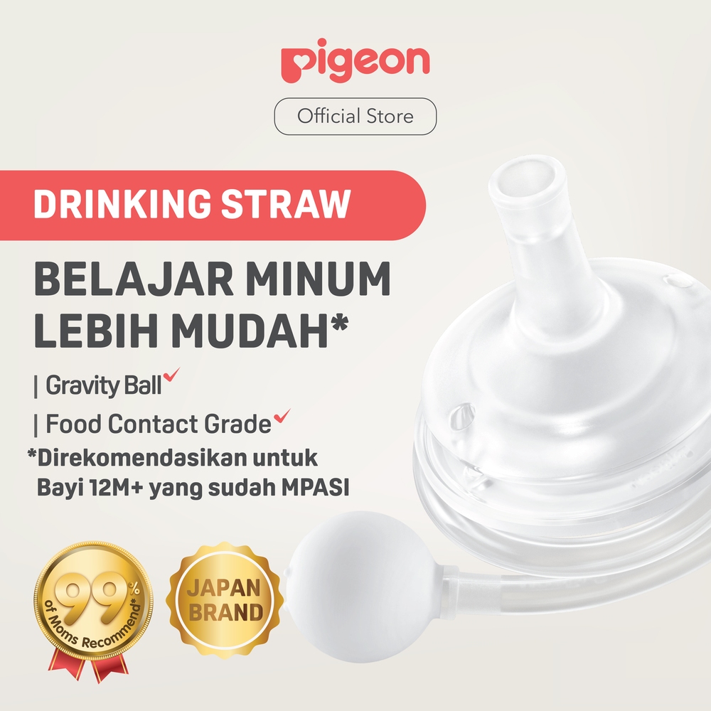 PIGEON SofTouch 2-Step Straw Set Sparepart Training & Drinking Straw Gravity Ball Anti Kolik Foto 6