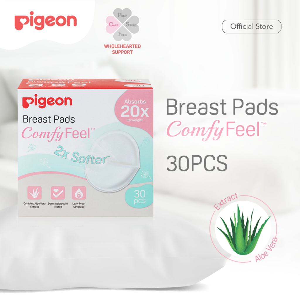 Pigeon Breast Pads Comfyfeel Penyerap ASI Sekali Pakai dengan Aloe Vera Isi 30pcs Foto 5