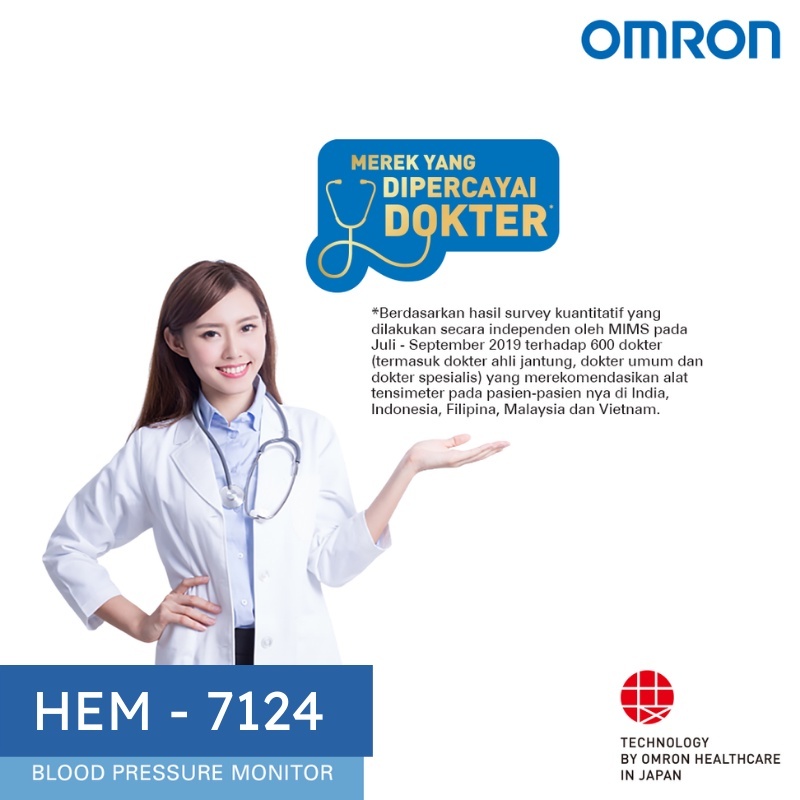 Omron Tensimeter Digital HEM-7124 Blood Pressure Monitor Cuff Lengan Atas Foto 5