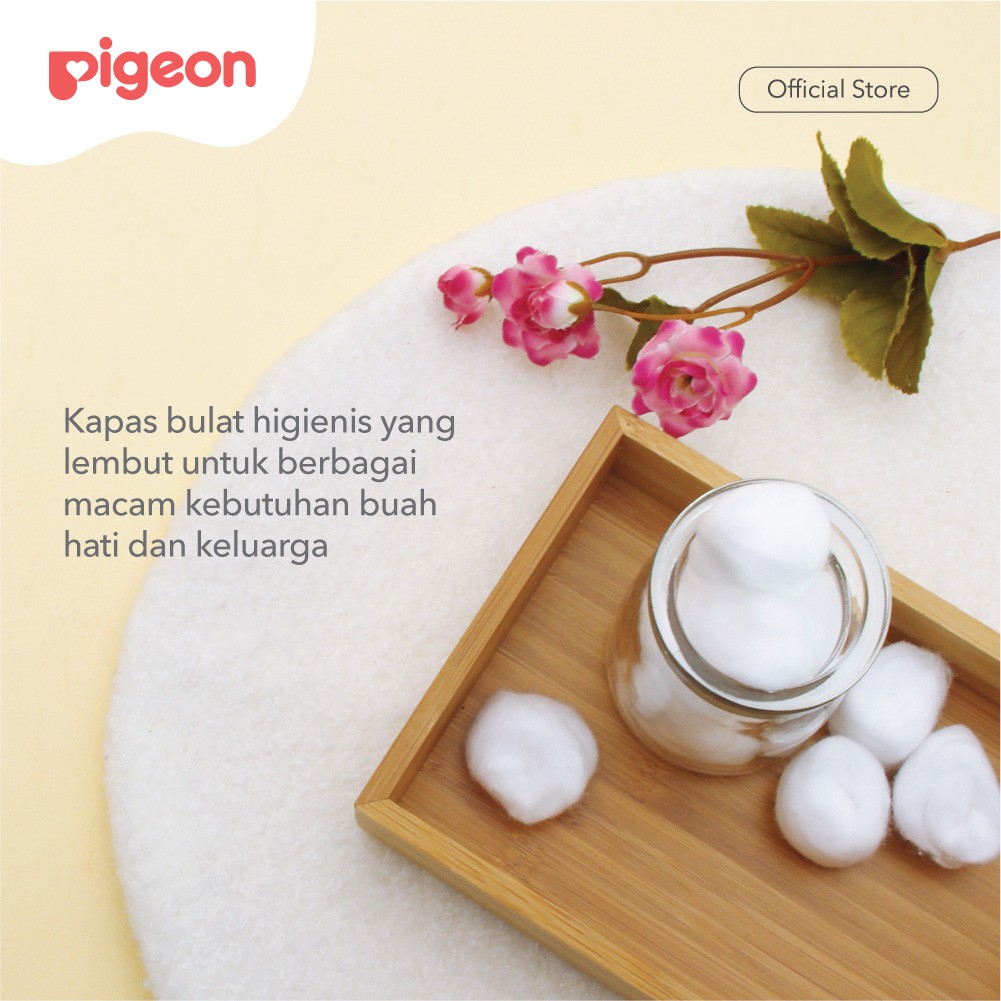 Pigeon Cotton Ball Kapas Bola 100% Pure Cotton Isi 100's untuk Bayi Foto 2