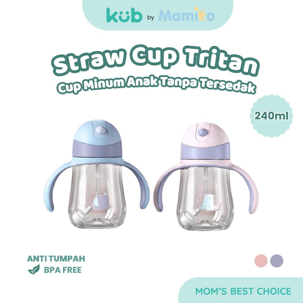 KUB Training Cup Botol Minum Sedotan Anak 240ml Tritan BPA Free Anti Tumpah Foto 3