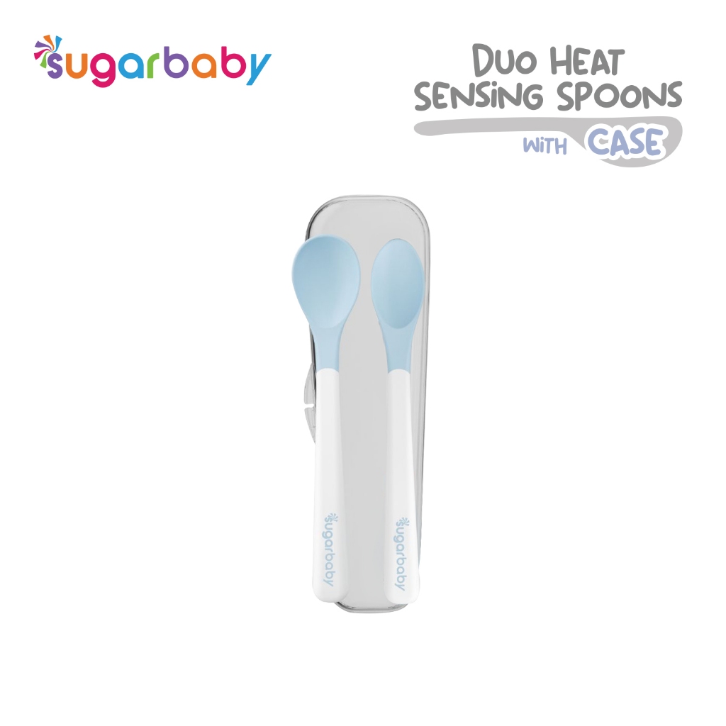 Sendok Makan Bayi Sugarbaby Duo Heat Sensing Spoon BPA Free dengan Case 3 Warna Foto 5