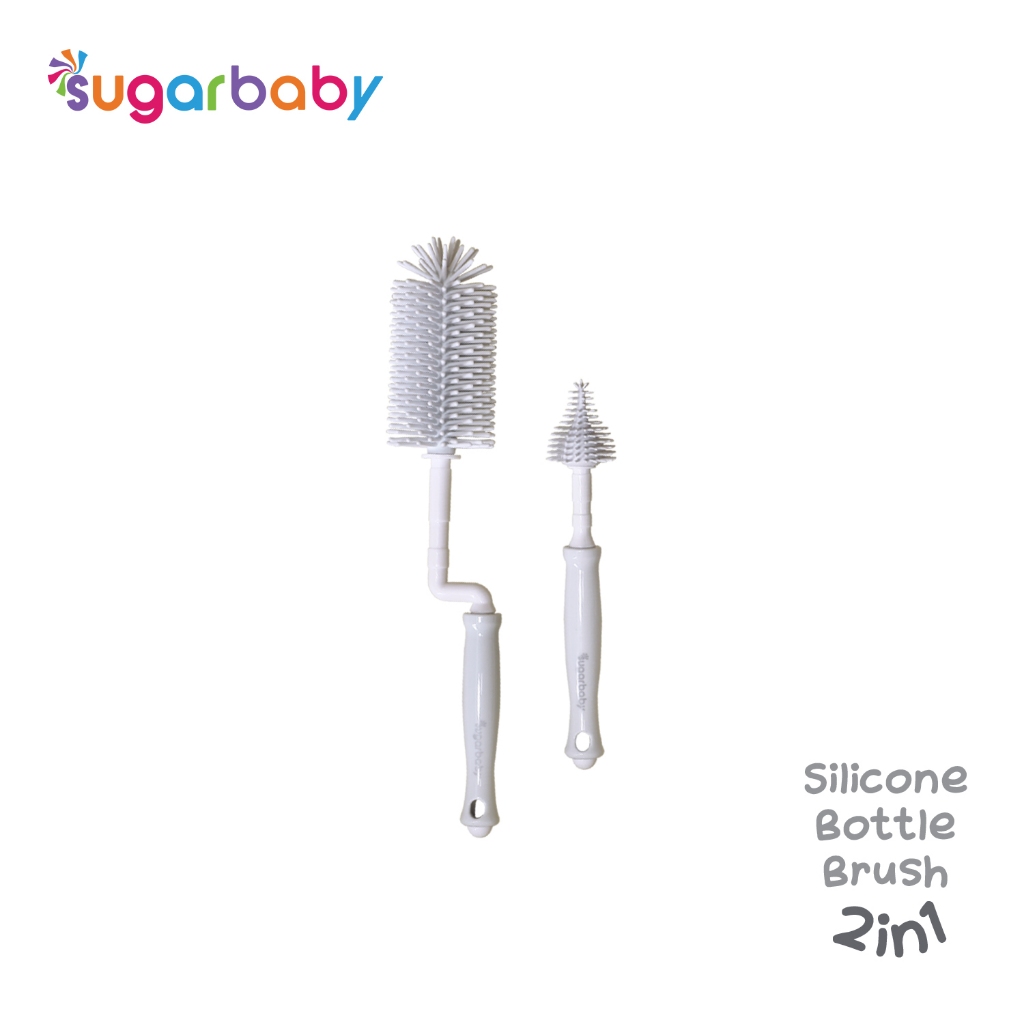 Sugarbaby Standing Silicone Bottle Brush 2in1 + Nipple Brush BPA Free Pembersih Botol Bayi Foto 7