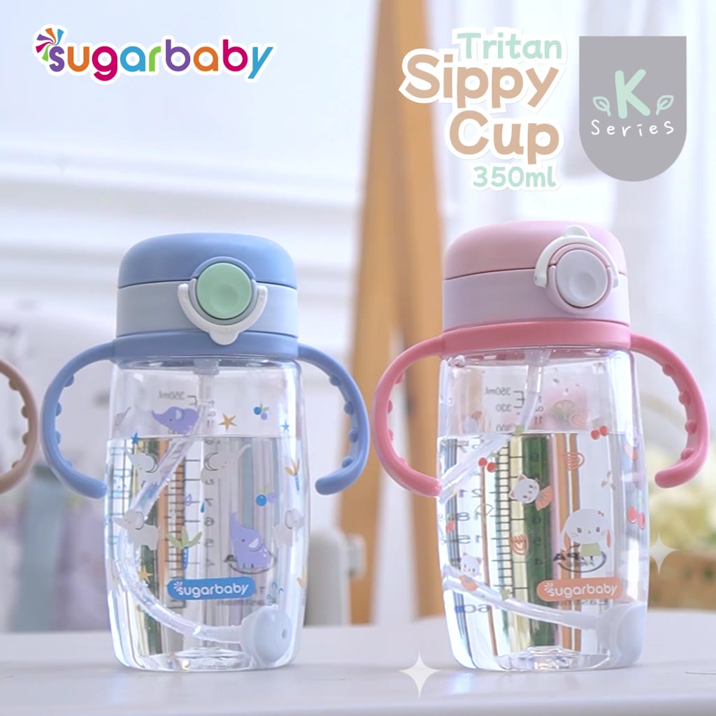 Sugar Baby Tritan Sippy Cup K Series 350ml Botol Minum Bayi Anti Tumpah dengan