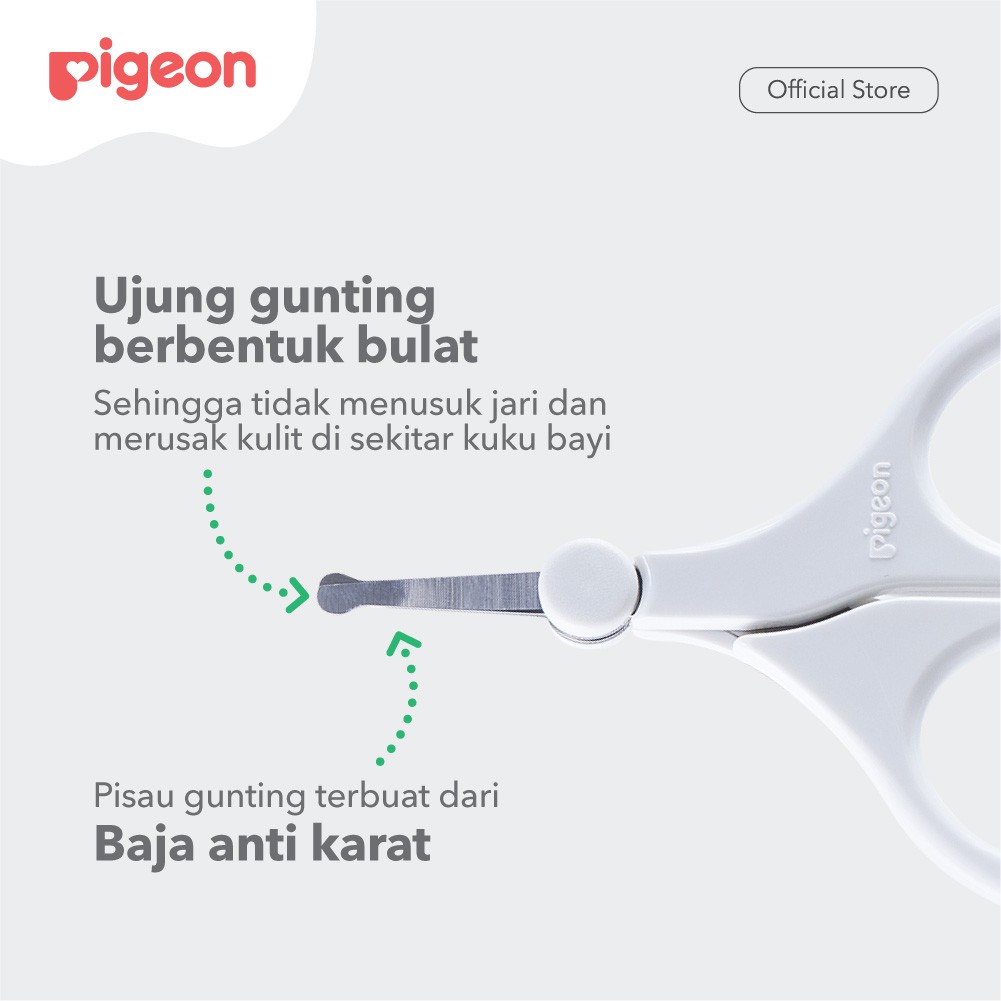 Gunting Kuku Bayi Pigeon Baby Nail Scissor Ujung Bulat Aman Untuk Bayi 3 Bulan Foto 2