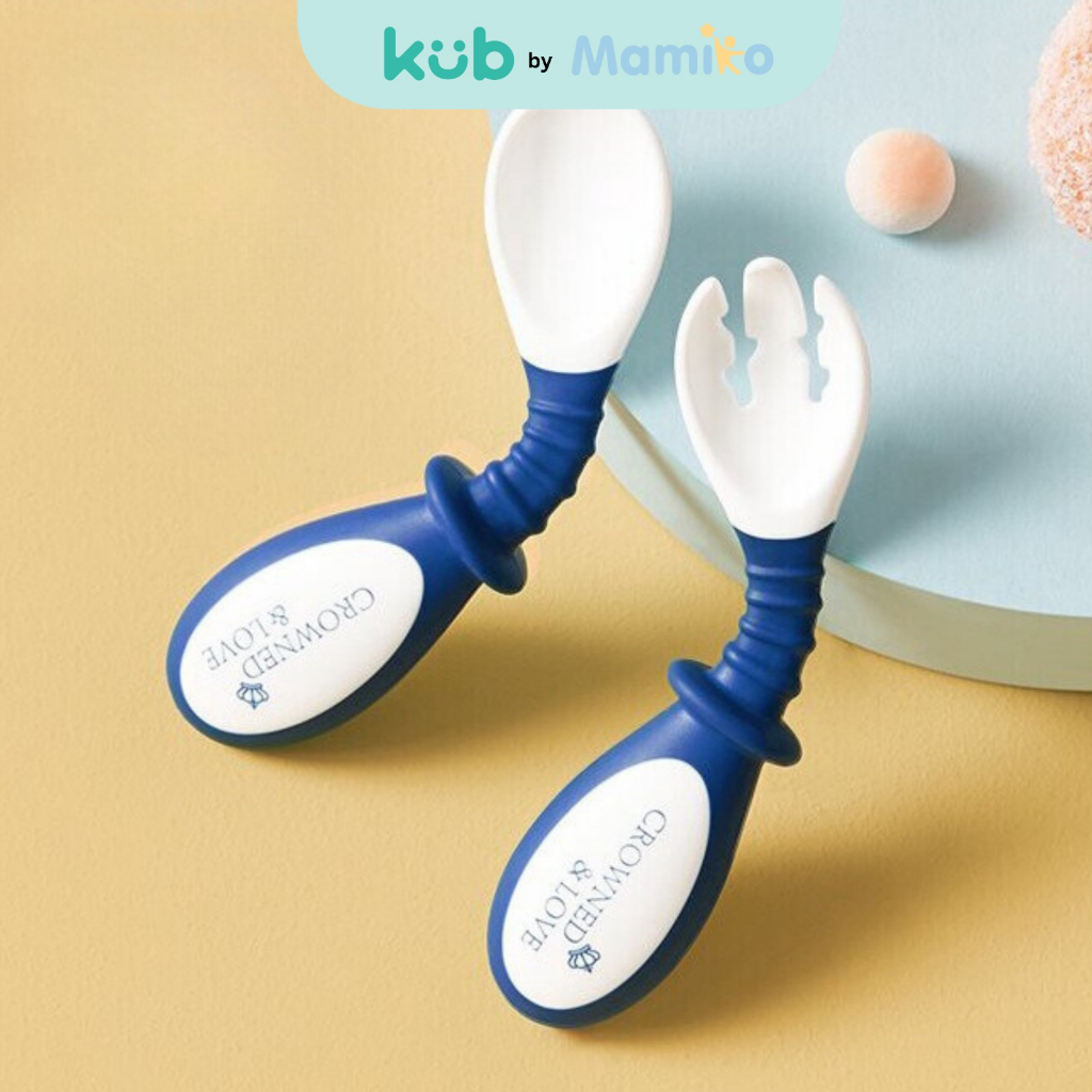 Sendok Garpu Bayi KUB x CL Silikon Fleksibel 3 Warna MPASI Bendable Spoon Foto 7