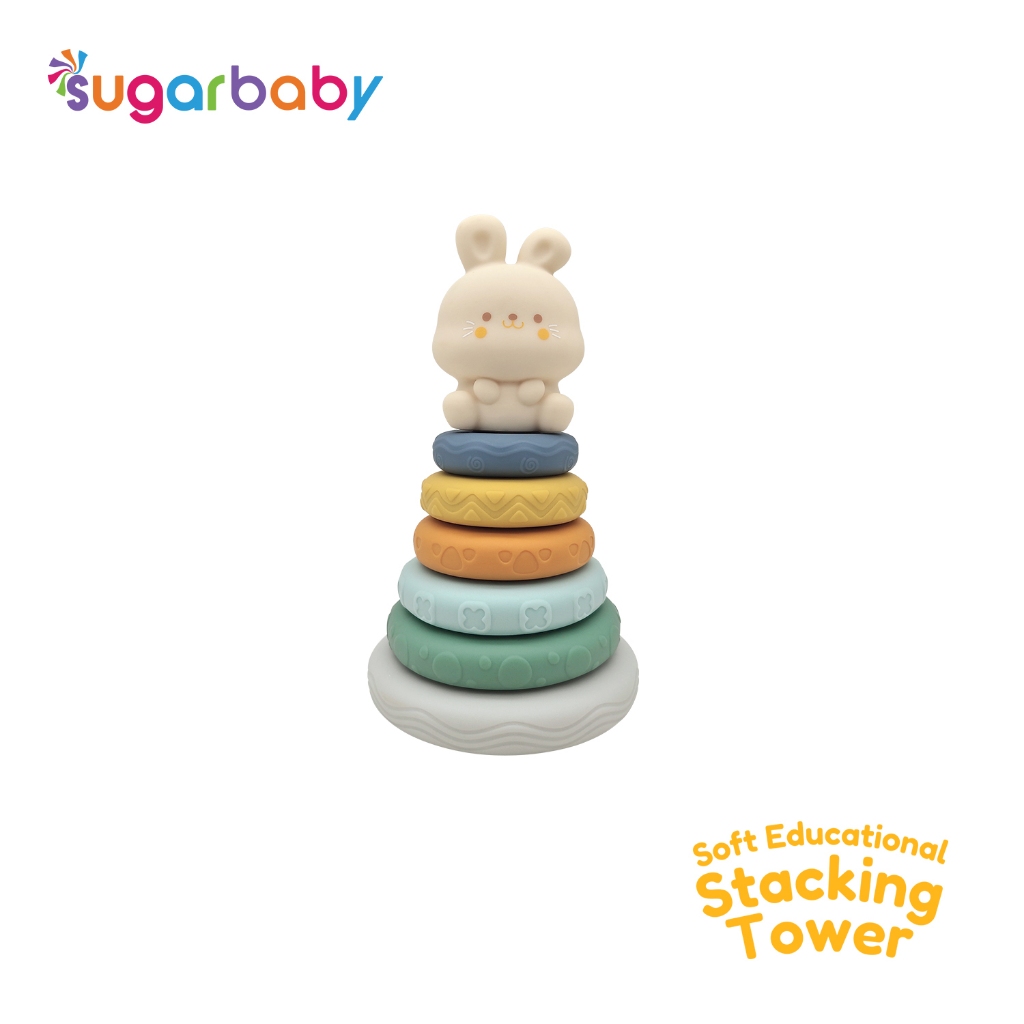Mainan Edukasi Bayi Sugarbaby Soft Stacking Tower & Block Set PVC BPA Free Foto 7
