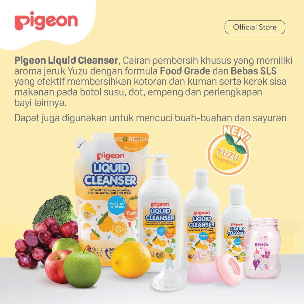 Pigeon Liquid Cleanser Yuzu 700ml Cairan Pembersih Botol & Alat Makan Bayi Foto 2