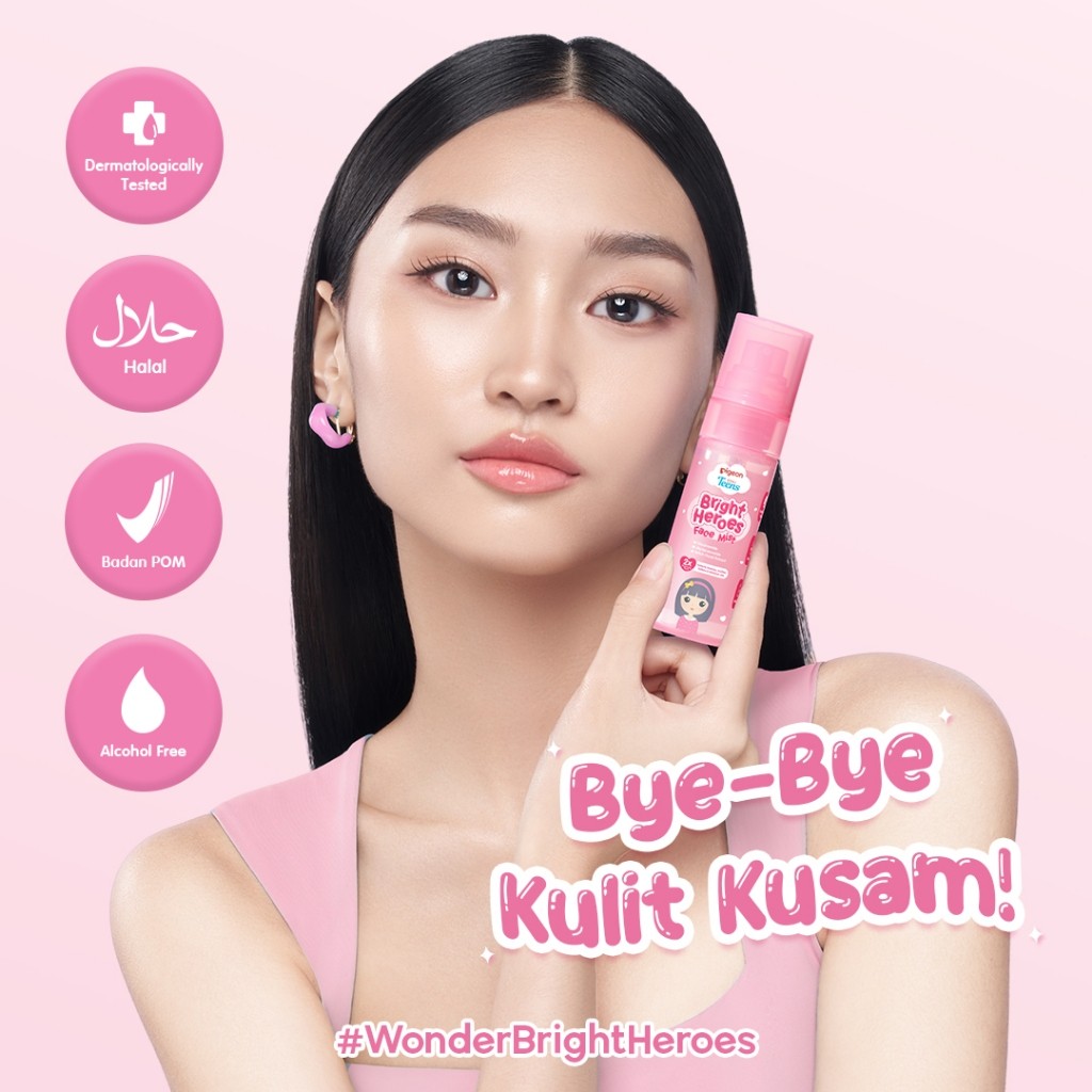 Pigeon Teens Bright Heroes Face Mist 50ml | Skincare Remaja | Niacinamide & Madecassoside Foto 7