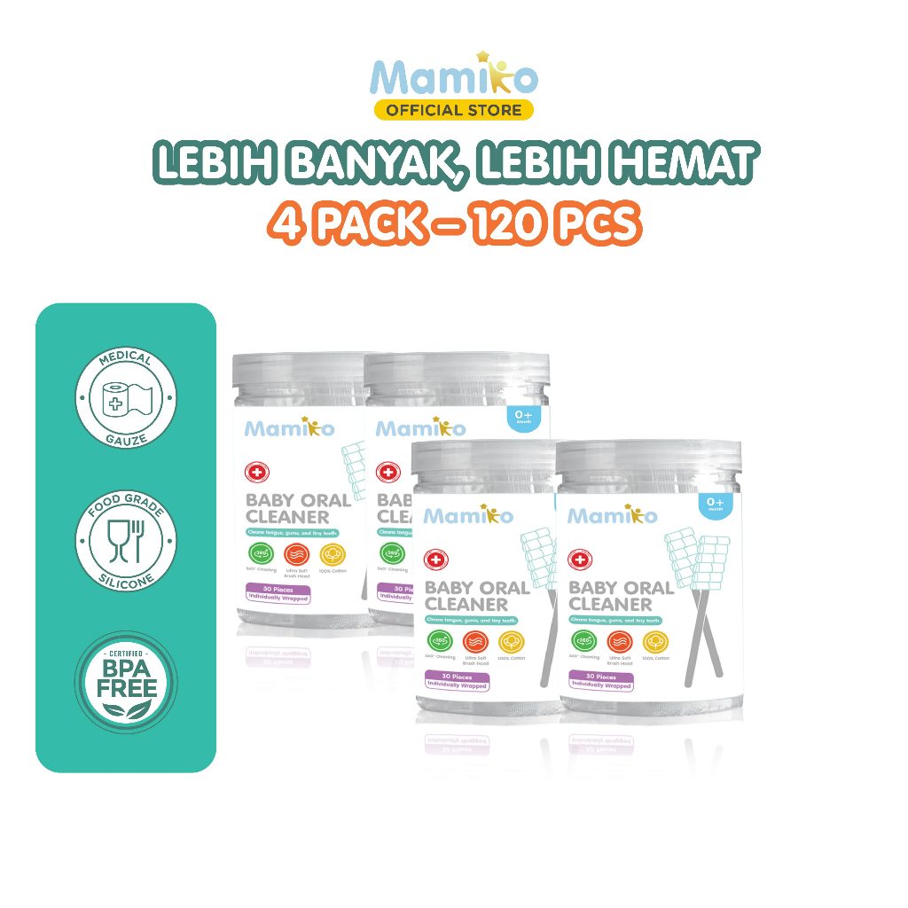 Mamiko Baby Oral Cleaner KUB 30 PCS Pembersih Lidah Gusi Bayi 0-3 Tahun Foto 8