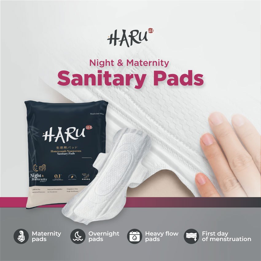 Pembalut Wanita Iris Haru Sanitary Pad 3 Malam Nifas 425mm Ultra Thin Anti Bocor
