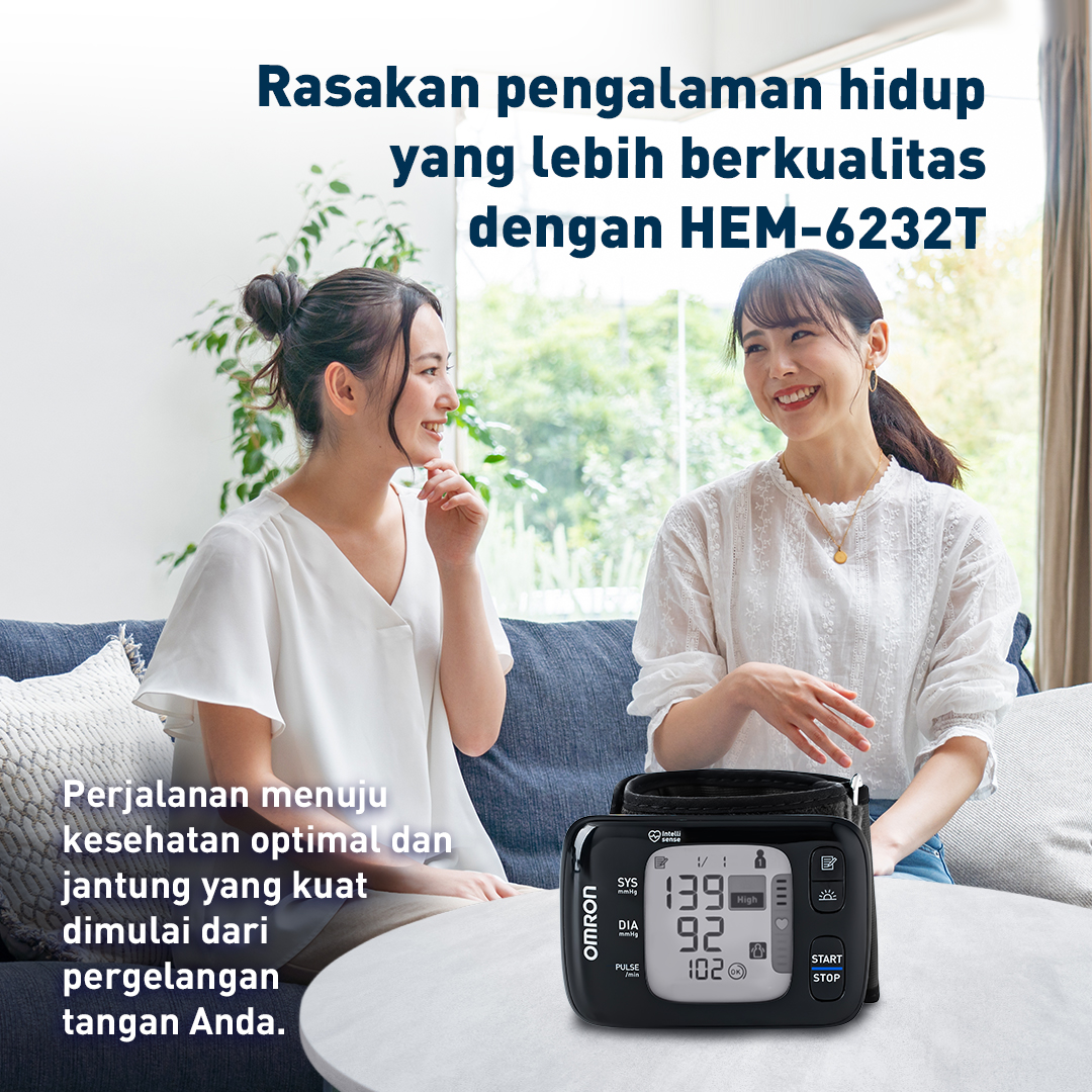 Tensimeter Digital Omron HEM-6232T Monitor Tekanan Darah Pergelangan Tangan Bluetooth Foto 5