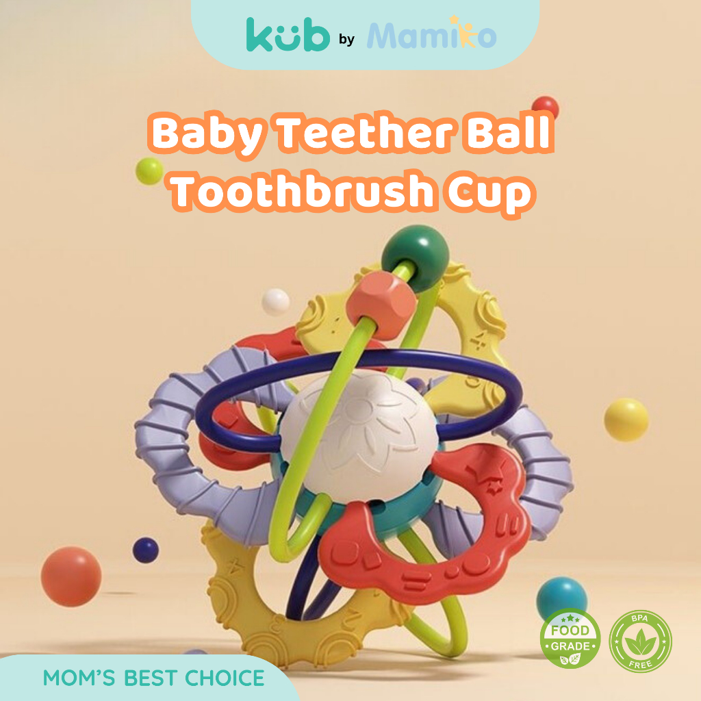 KUB Teether Ball Mainan Gigitan Bayi Bola Bebas BPA Aman untuk Bayi Foto 2