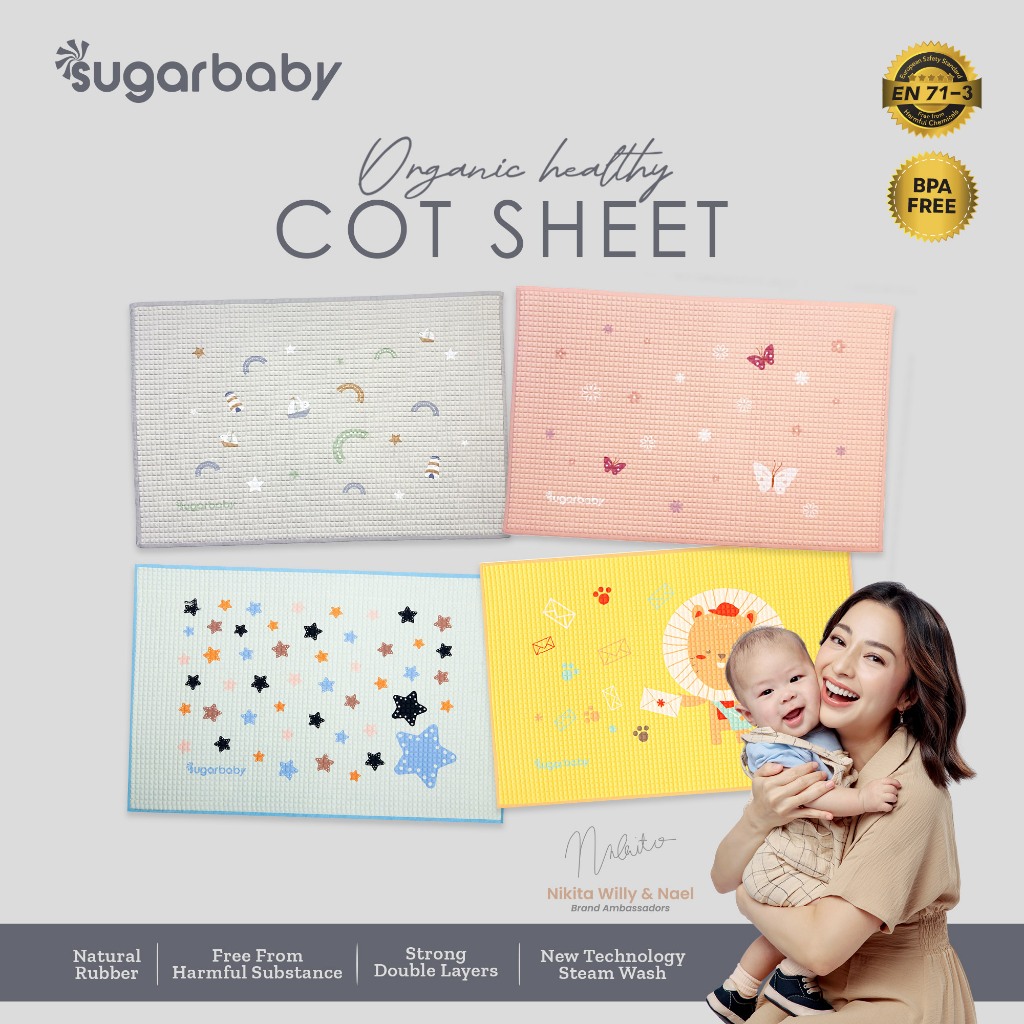 Perlak Bayi Sugar Baby Organic 90x60cm Waterproof Anti Bocor BPA Free Foto 2
