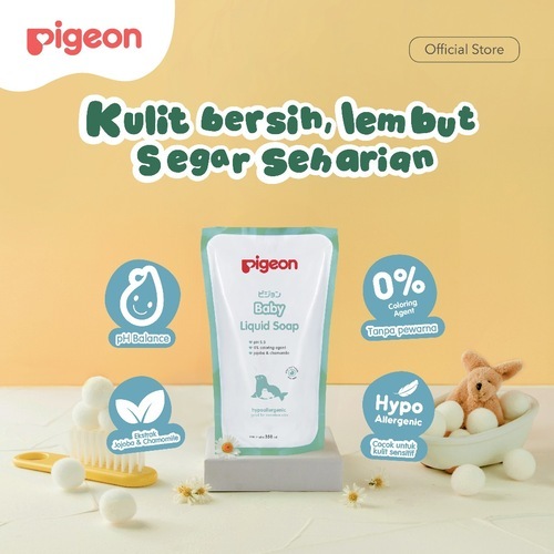 Pigeon Baby Liquid Soap 350ml Sabun Cair Bayi dengan pH 5.5 & Ekstrak Jojoba Foto 2