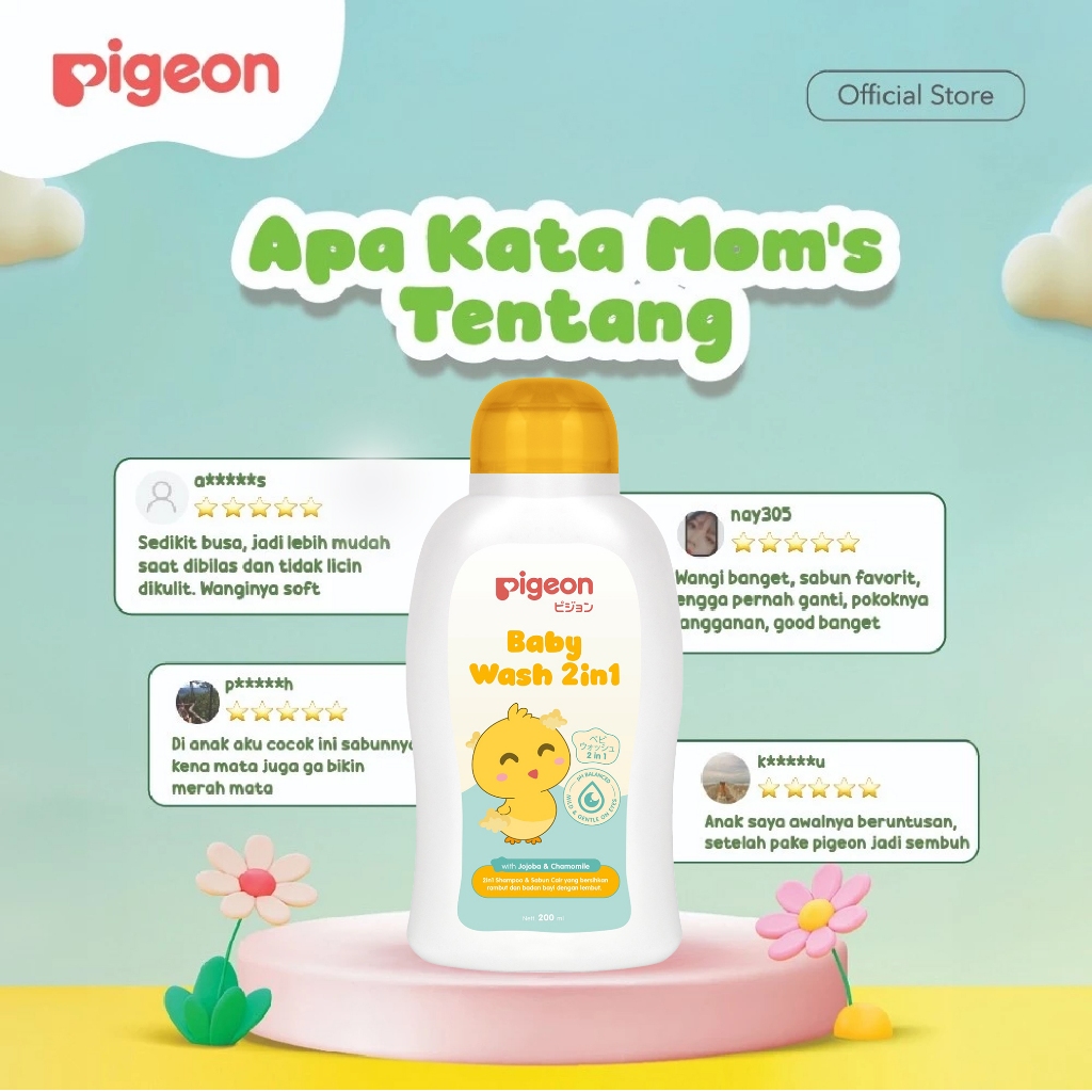 Pigeon Baby Wash Chamomile Sabun Cair 2in1 Shampoo & Body Hypoallergenic Halal Foto 5