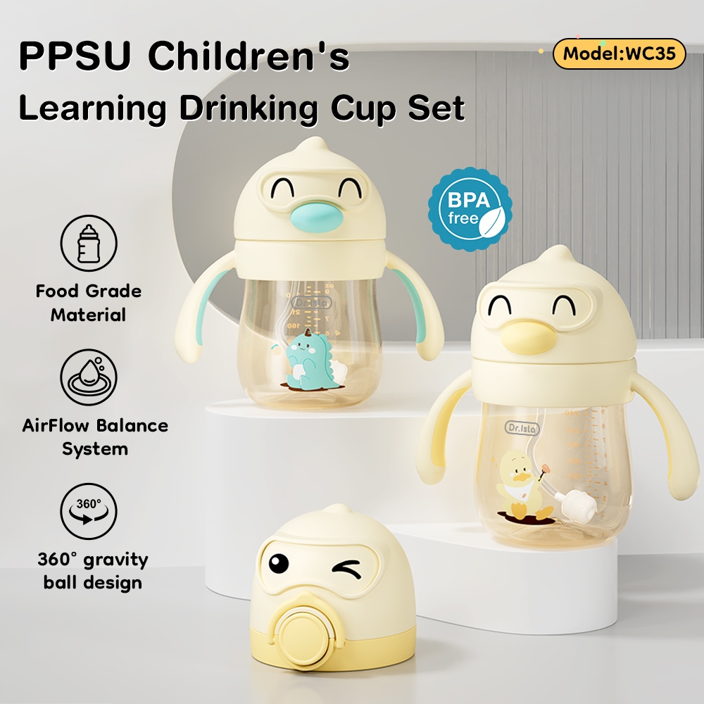 Dr.isla Botol Minum Bayi Training Cup PPSU 240ML WC35 Anti Tumpah BPA Free Foto 3
