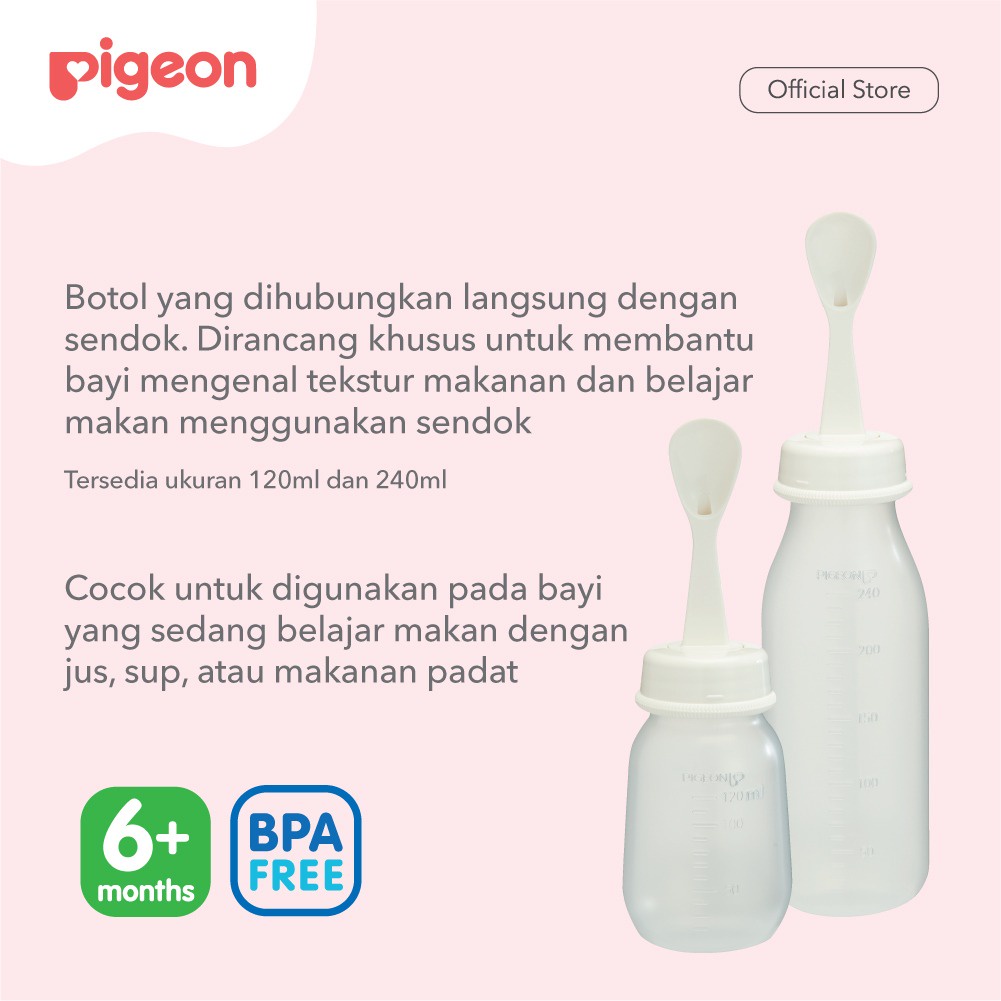 PIGEON Food Feeder Botol Sendok Bayi 120ml 240ml BPA Free Perlengkapan Makan Foto 3