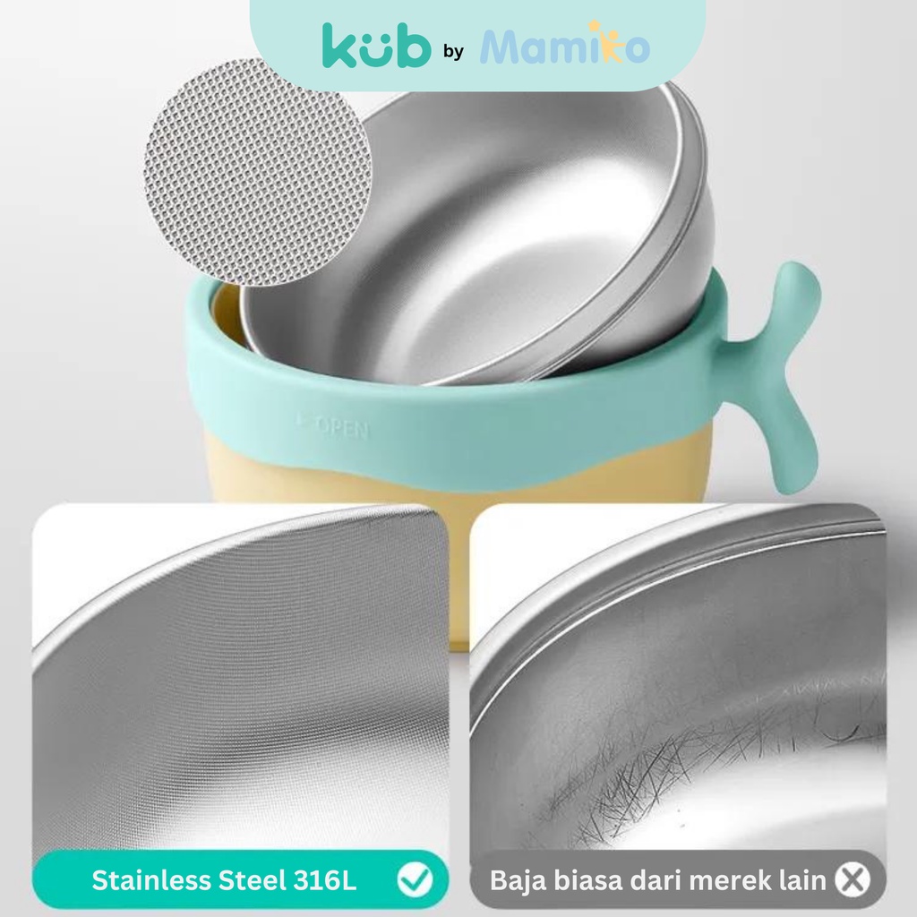 Set Peralatan Makan Anak KUB Whale Type 5pcs Stainless Steel 316L Food Grade BPA Foto 4