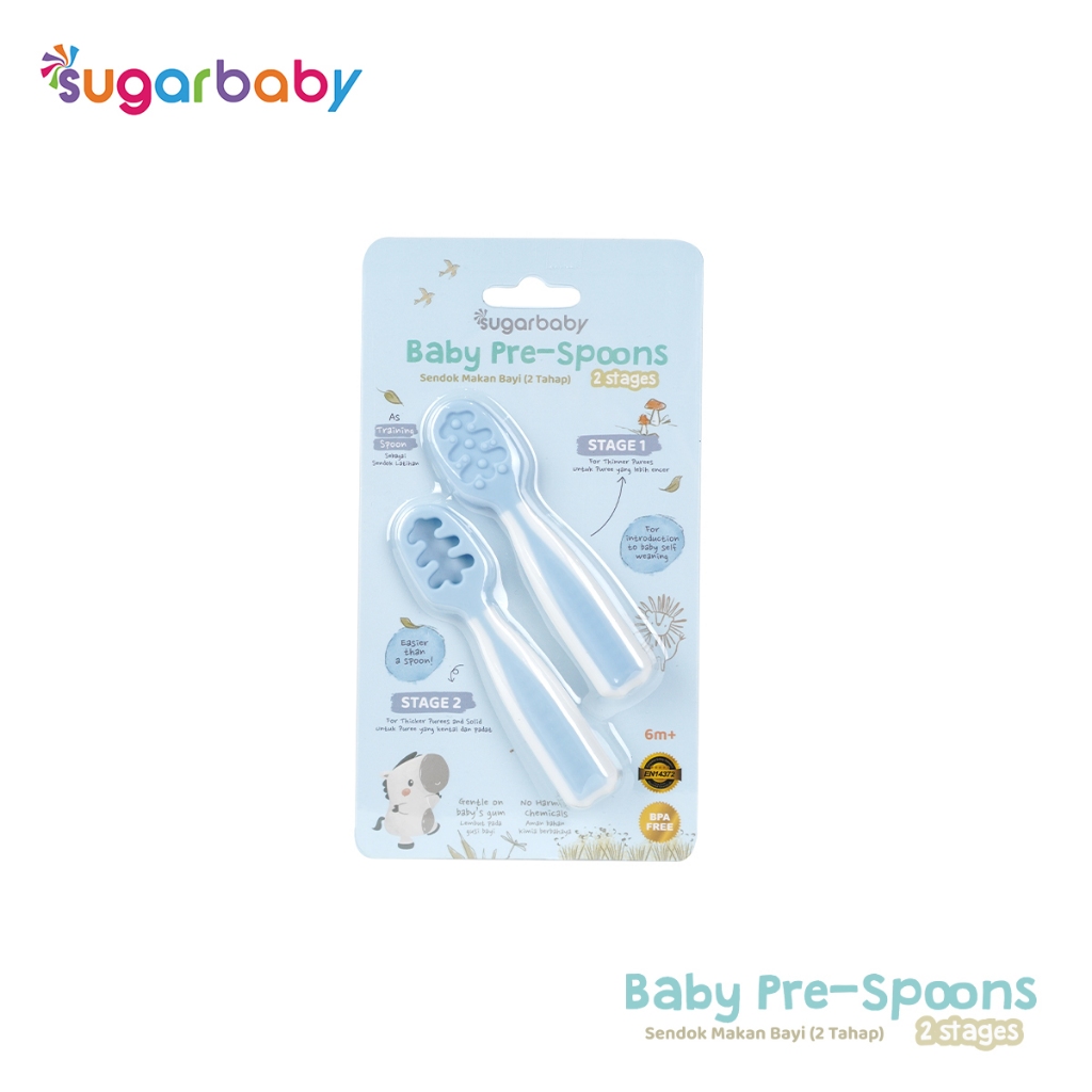 Sendok Belajar Bayi Sugar Baby Pre Spoon 2 Stages BPA Free Training Spoon MPASI Foto 6