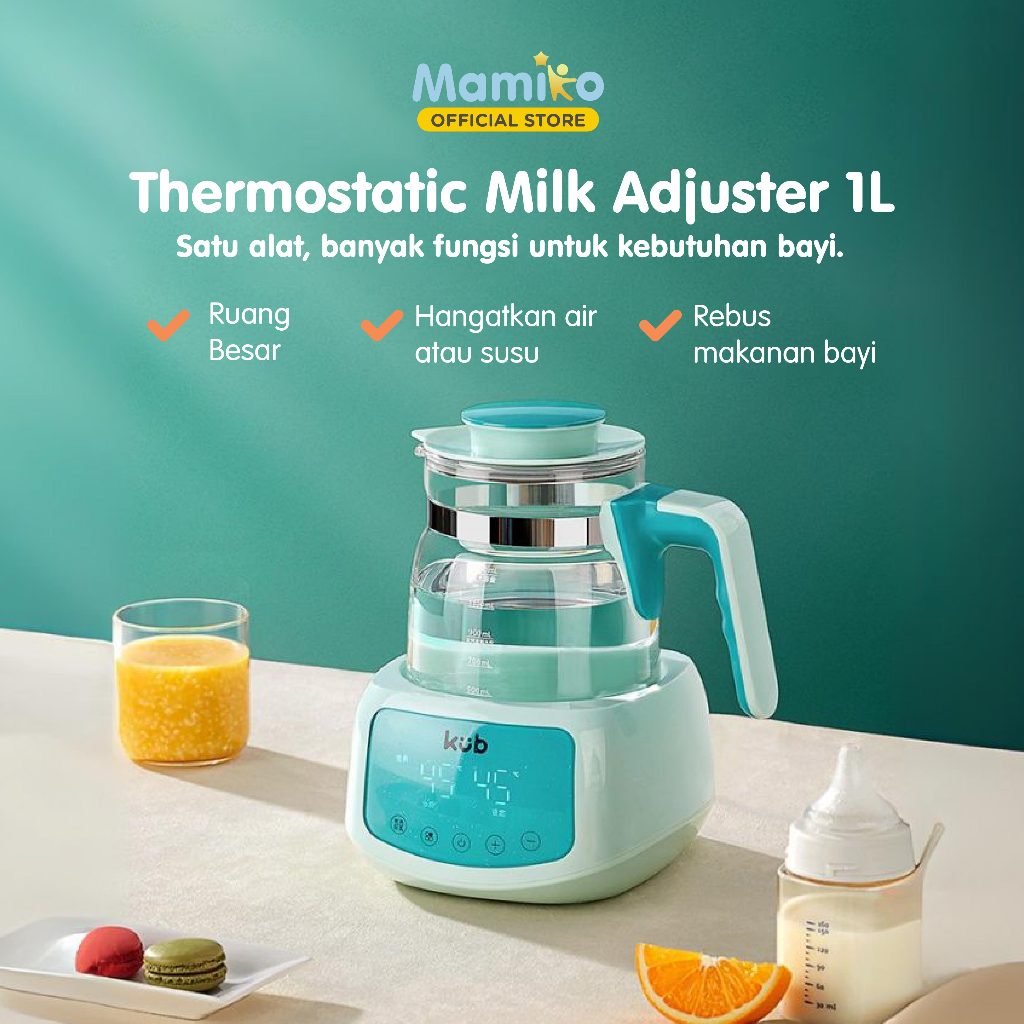 Mamiko Thermostatic Milk Adjuster 1L Biru Tosca Penghangat Susu Bayi MPASI Otomatis