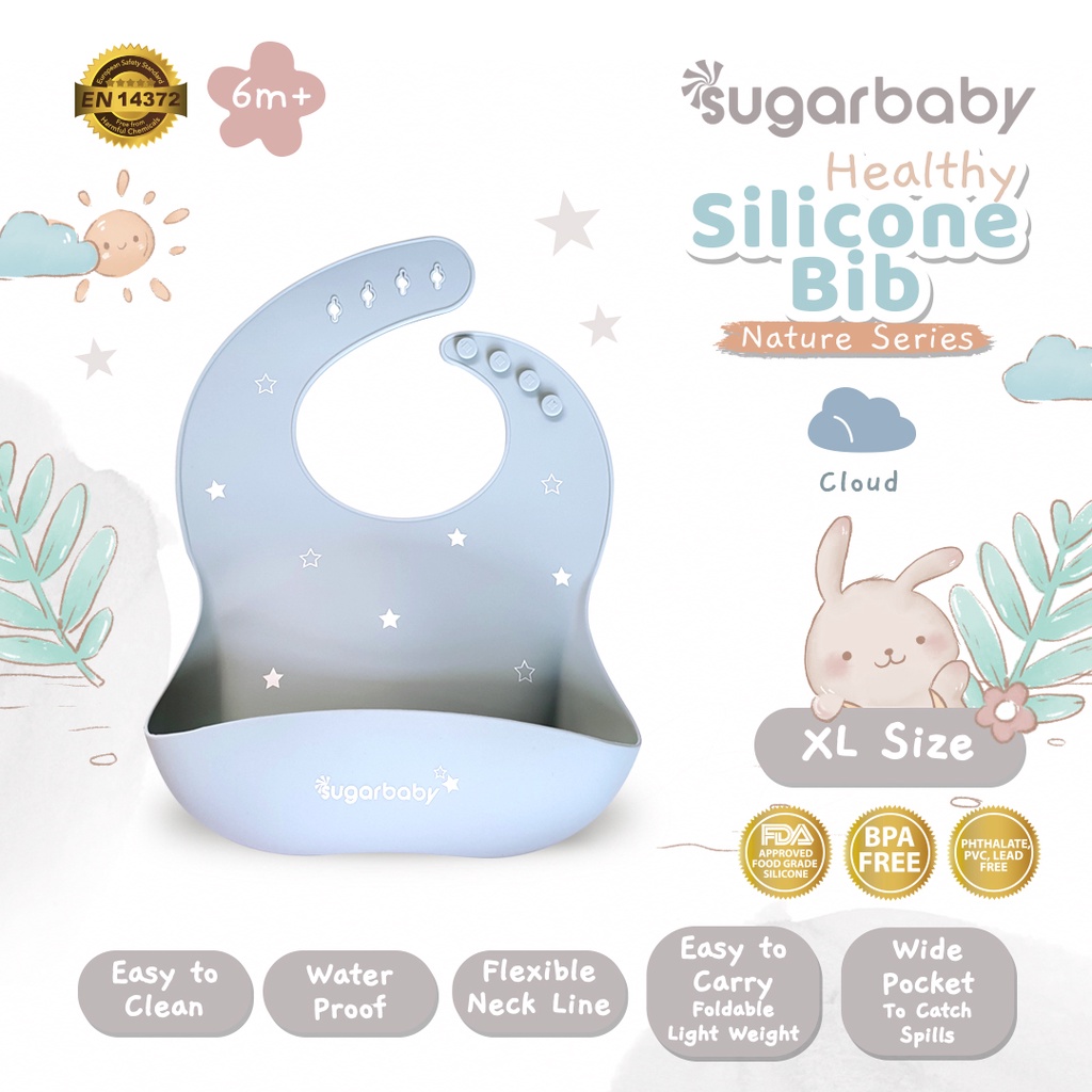 Celemek Silikon Bayi Sugarbaby Healthy Silicone Bib Nature Series Food Grade FDA Foto 7