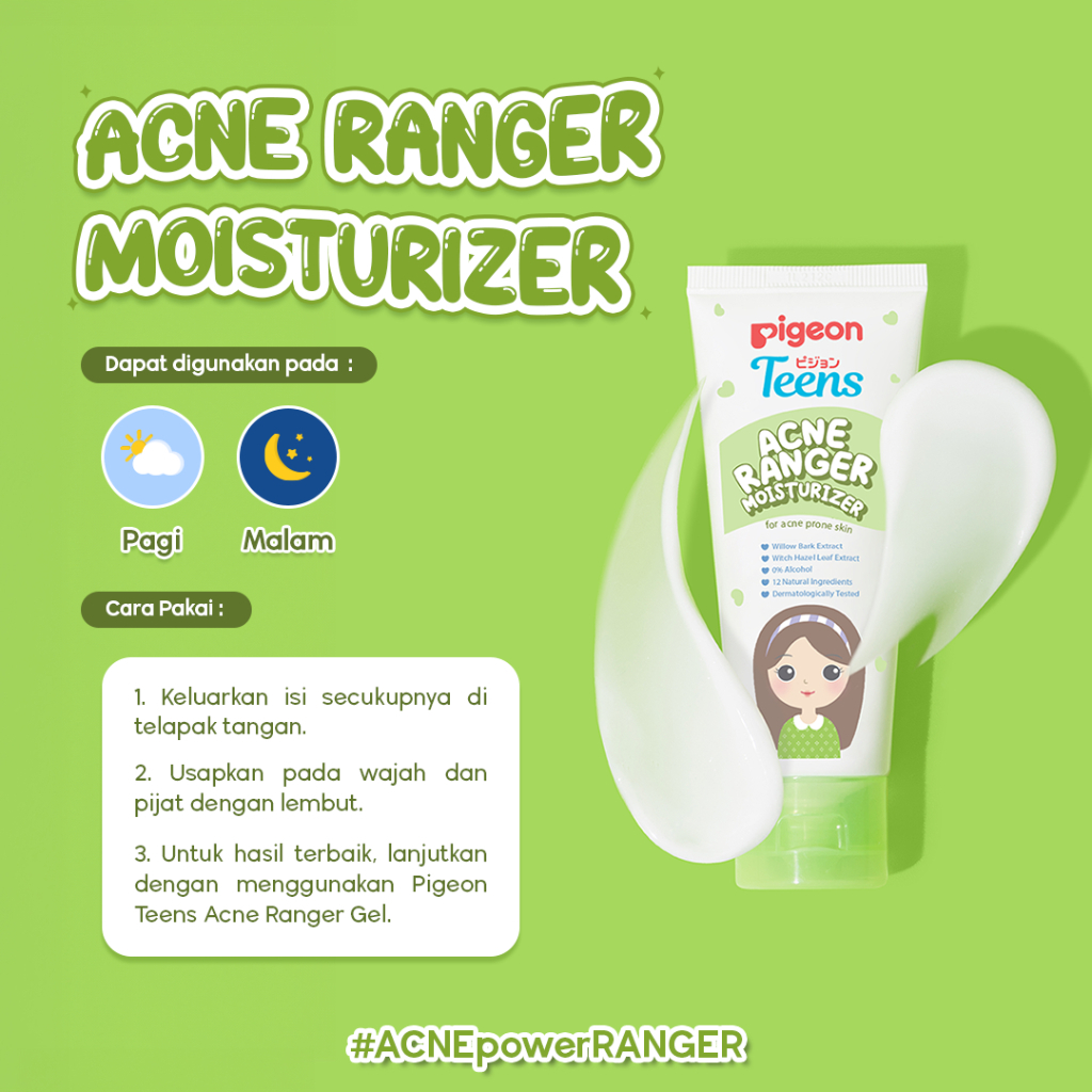 Pigeon Teens Acne Ranger Moisturizer 20G Pelembap Ringan Anti Jerawat Foto 4