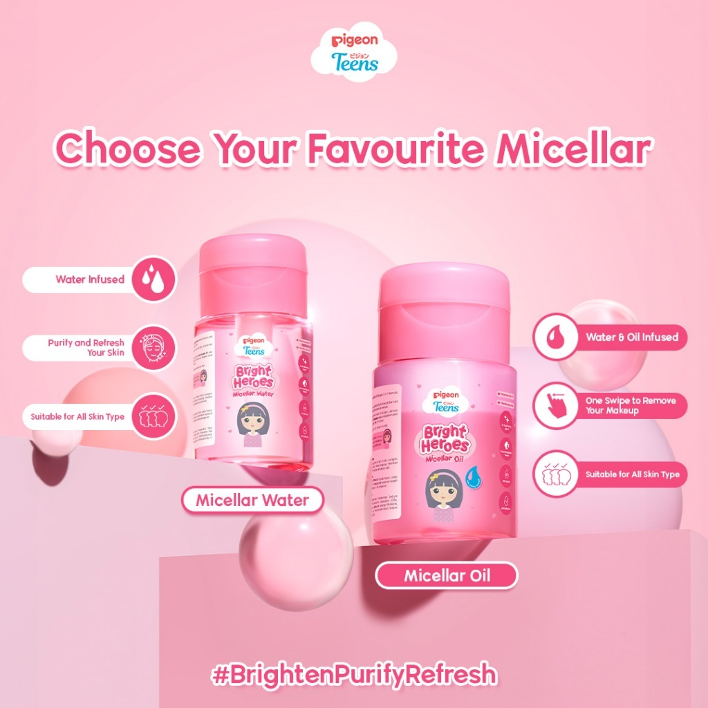 Pigeon Teens Bright Heroes Micellar Water 100 ml Niacinamide 5% Double Cleansing Foto 6