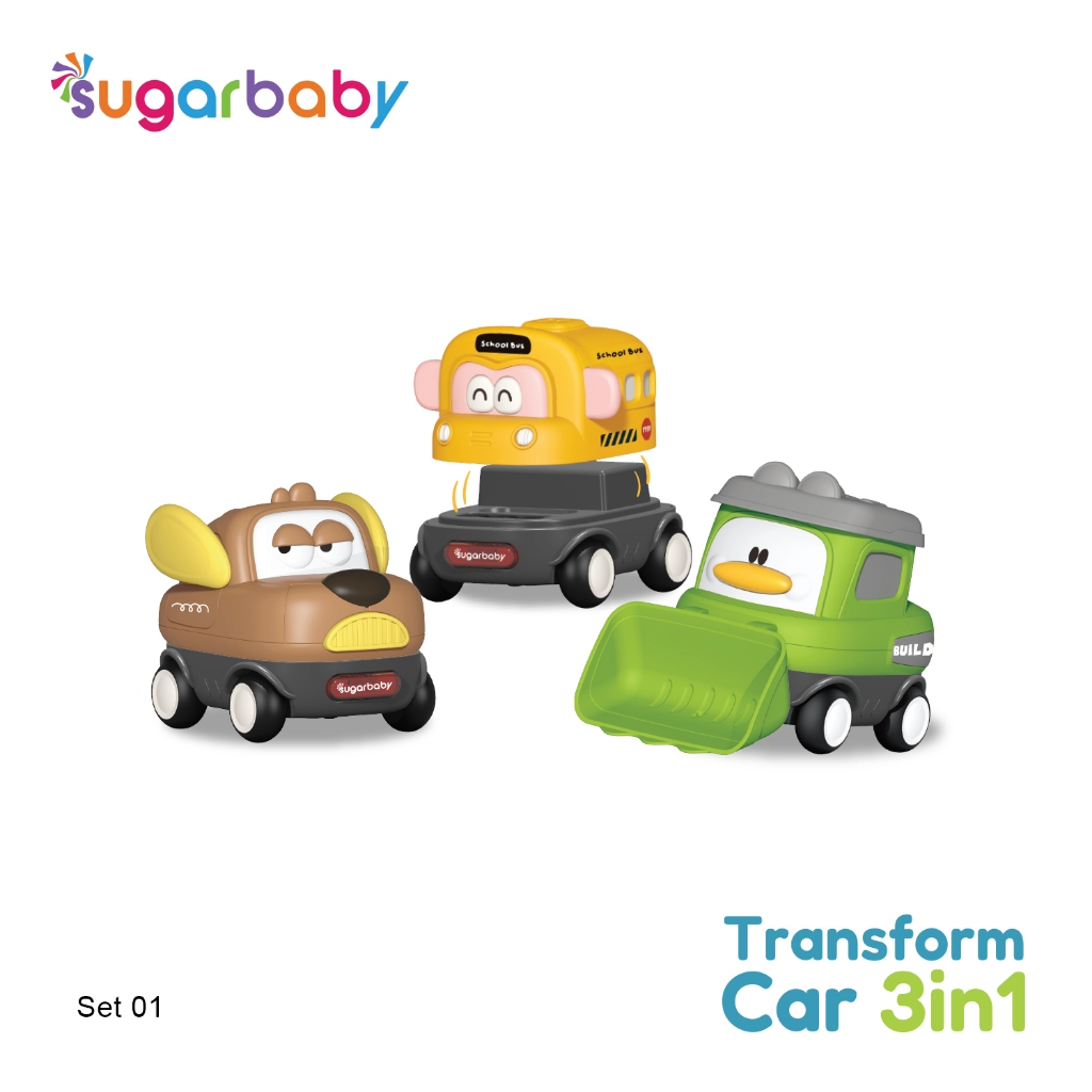Sugarbaby Little Driver Wheel & Transform Car 3in1 Set Mainan Edukasi Anak 18M+ BPA Foto 5