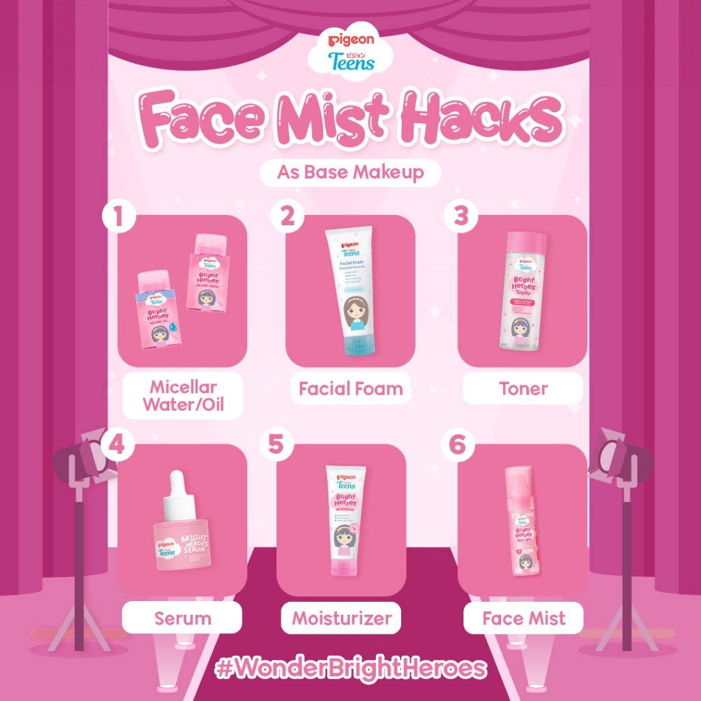 Pigeon Teens Bright Heroes Face Mist 50ml | Skincare Remaja | Niacinamide & Madecassoside Foto 6