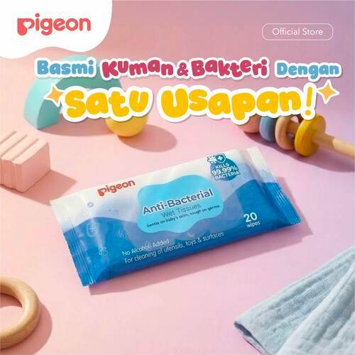 Pigeon Anti-bacterial Wet Tissue Tisu Basah Bayi Tanpa Aroma Paket Hemat Foto 5
