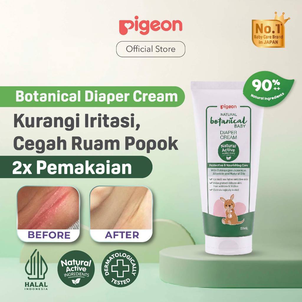 Pigeon Botanical Diaper Cream Krim Anti Ruam Popok Bayi Aman Newborn Sensitif 50 ml