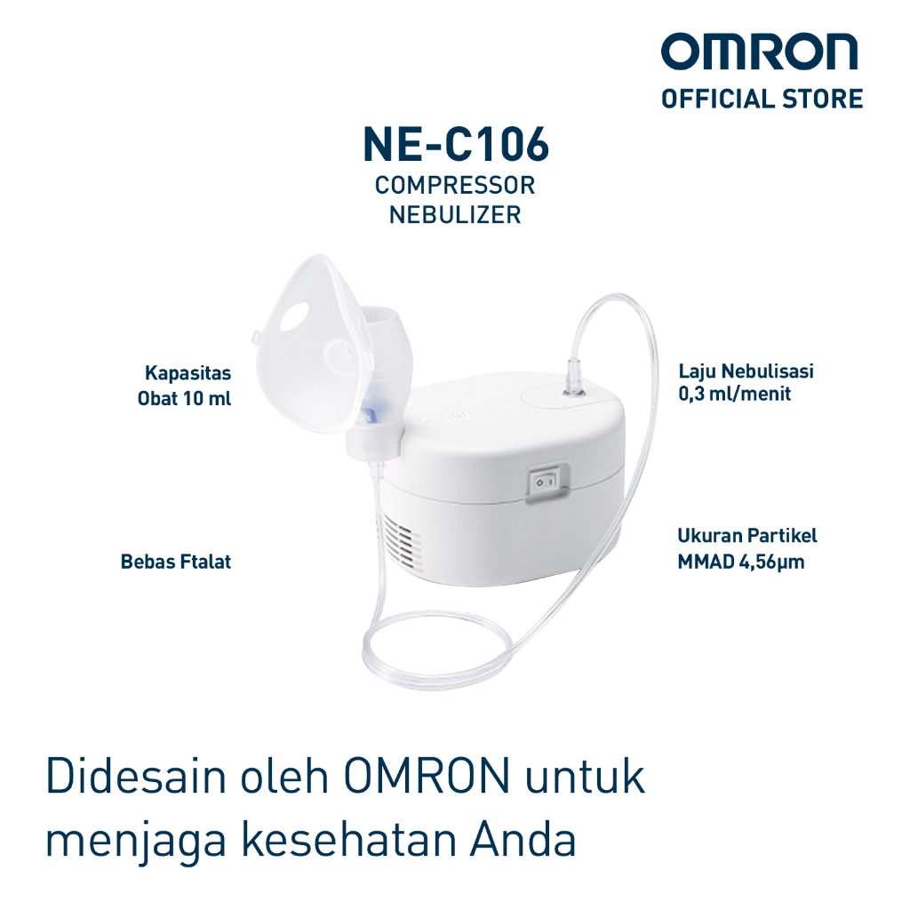 Nebulizer Kompresor Omron NE-C101 & NE-C106 Original Aksesori Lengkap 2 Tahun Garansi Foto 4