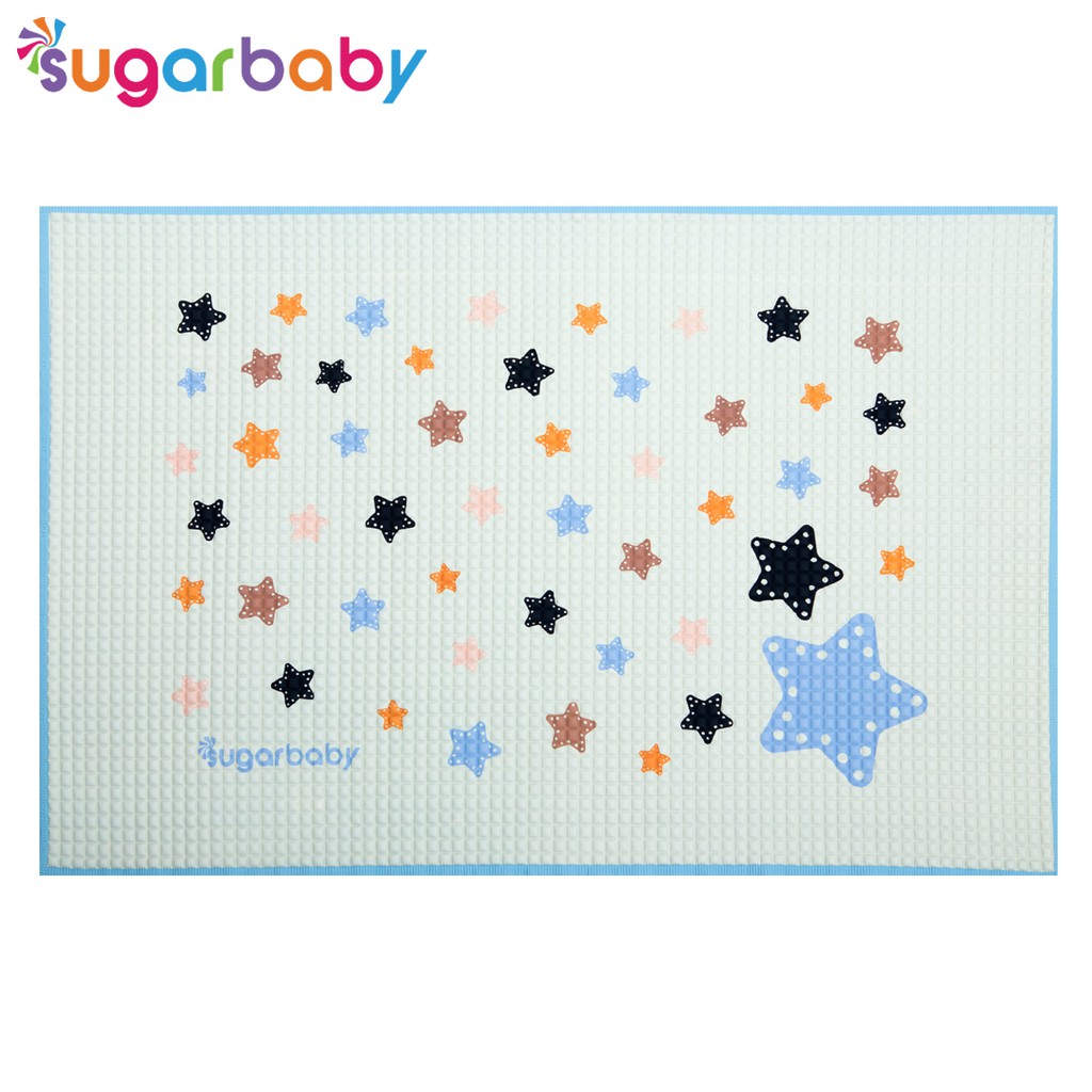 Perlak Bayi Organik Sugar Baby Alas Ganti Popok Waterproof 90x60cm Motif Blue Star Foto 2