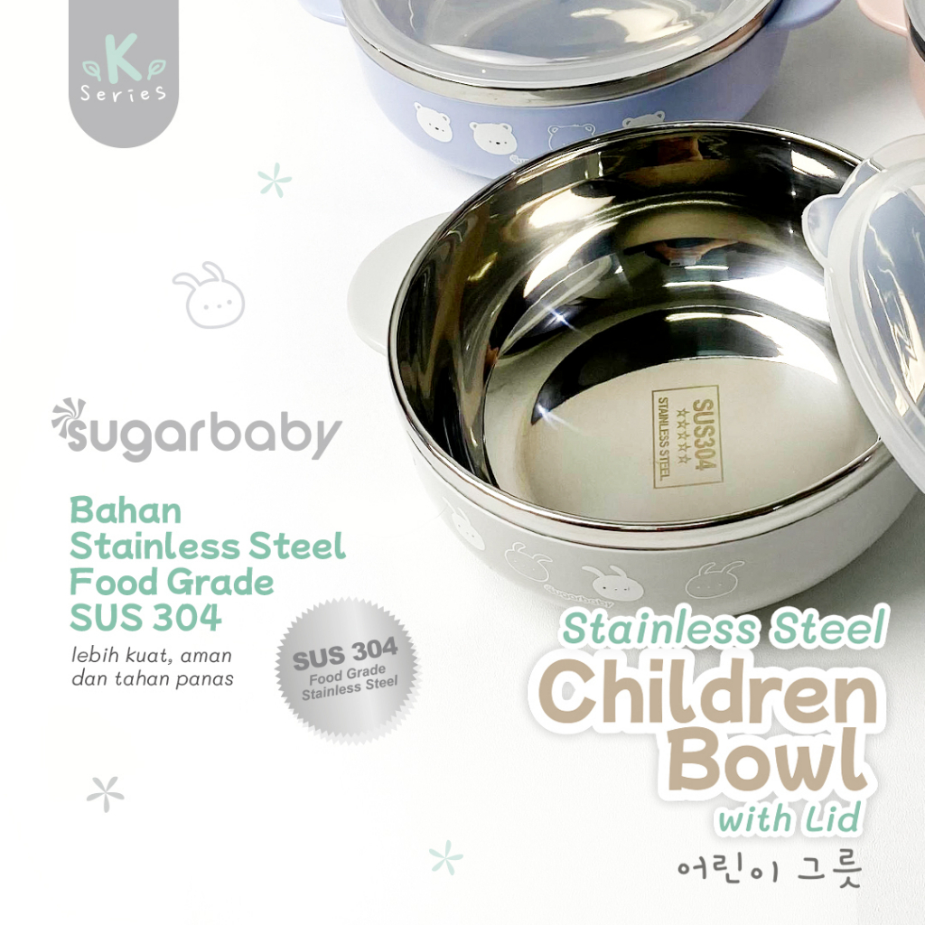 Mangkok Stainless Steel Anak Sugar Baby K-Series Food Grade SUS 304 260ml Foto 3
