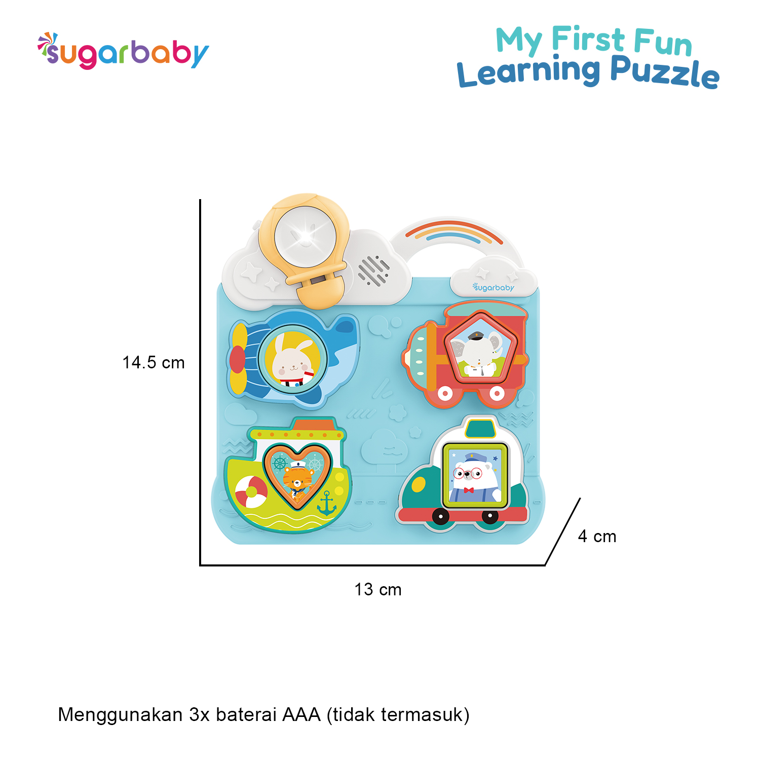 Sugarbaby My First Learning Puzzle Mainan Edukasi Interaktif Bayi 1-3 Tahun dengan Efek Suara Foto 8