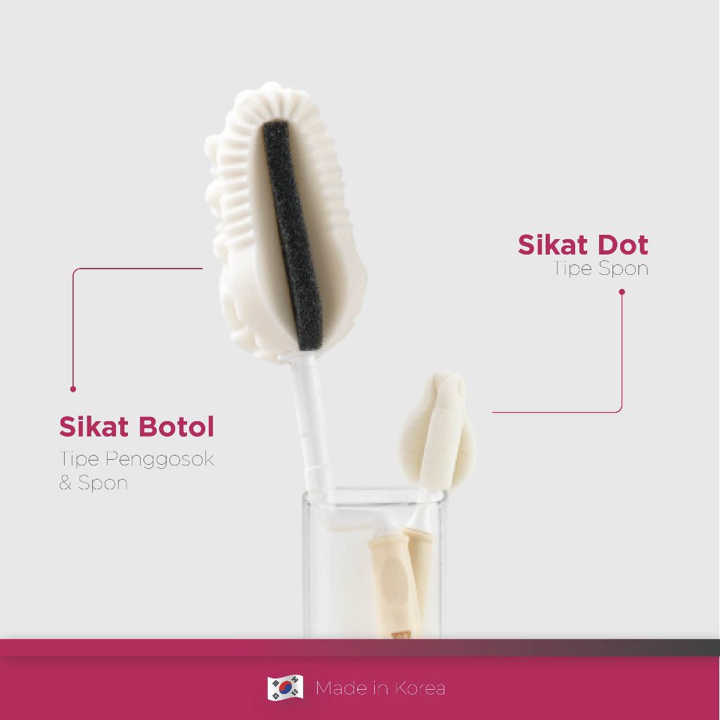 Sikat Botol Susu Spectra Vanilla 2 Pcs Original untuk Pembersih Botol Bayi Foto 5