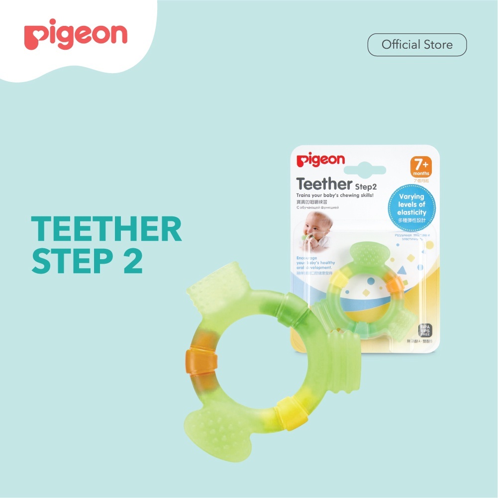 PIGEON Teether Step 1 & Step 2 untuk Bayi 4 dan 7 Bulan Mainan Foto 6