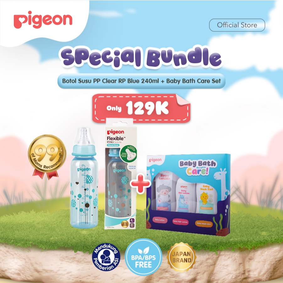 Pigeon Baby Bath Care Set Travel Kit Paket Perlengkapan Mandi Bayi 4 Item Foto 7