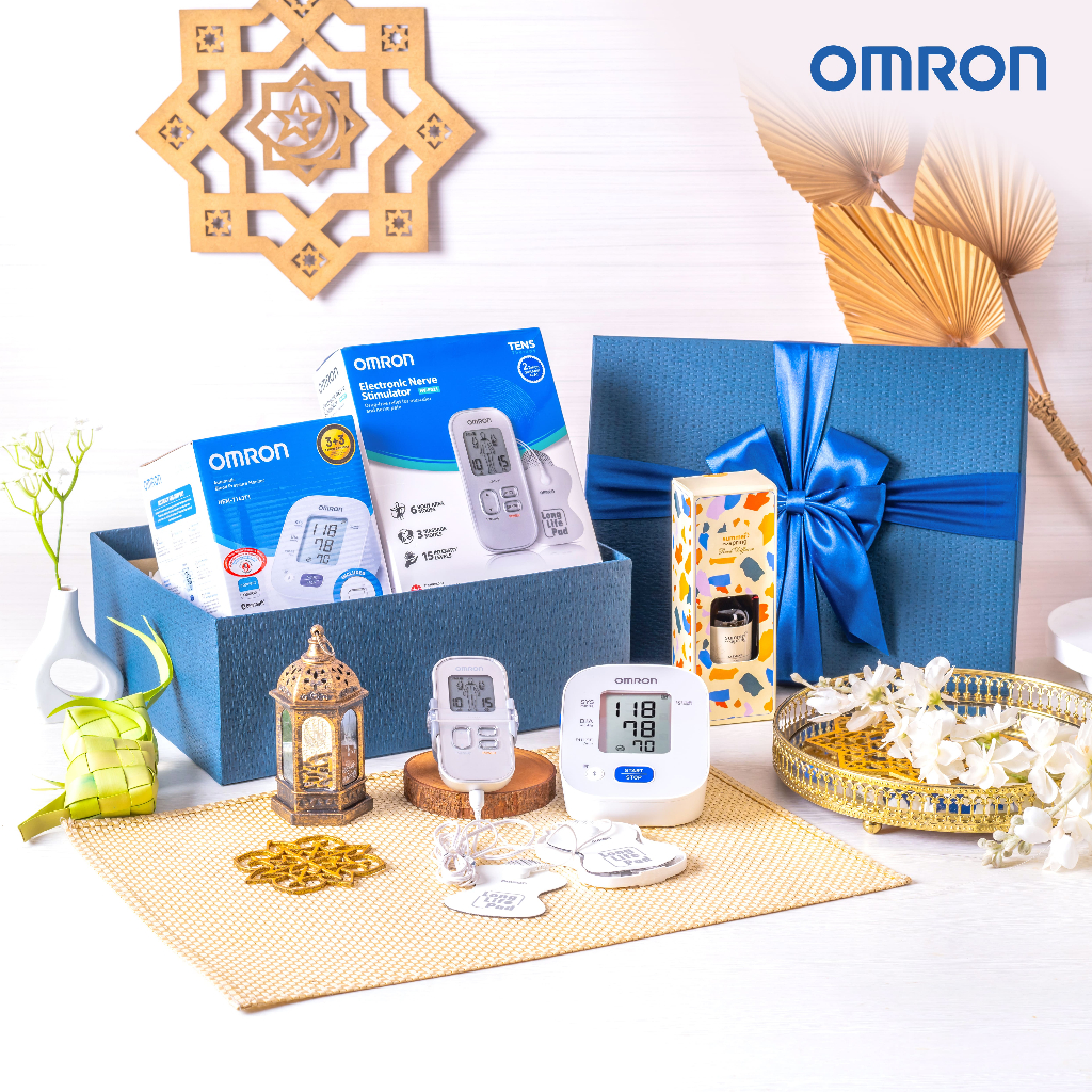 Hampers Kesehatan Omron HEM-7143T1 Tensimeter & HV-F021 TENS Unit Diffuser Foto 2
