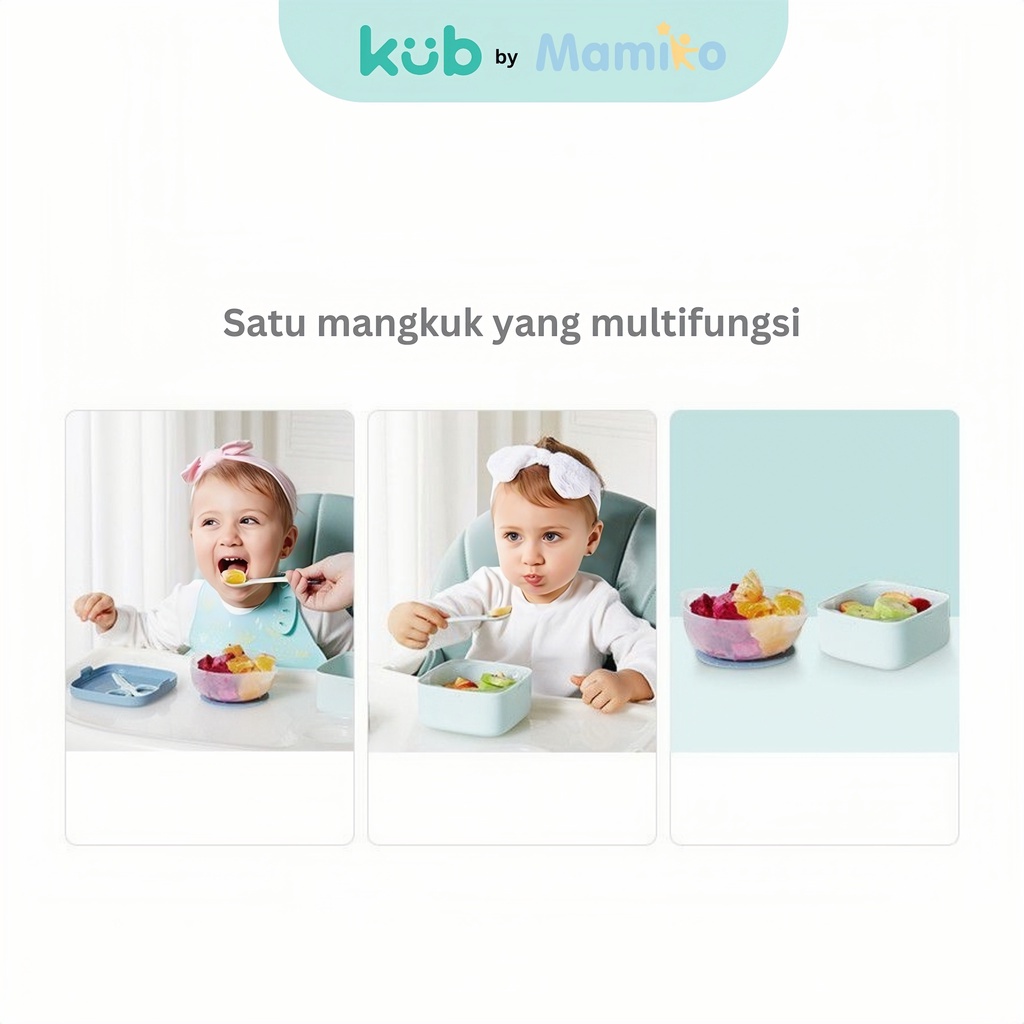 KUB Baby Bowl Travel Lunch Box Set 5in1 Mangkok MPASI Bayi Anti Tumpah 400ML Foto 3