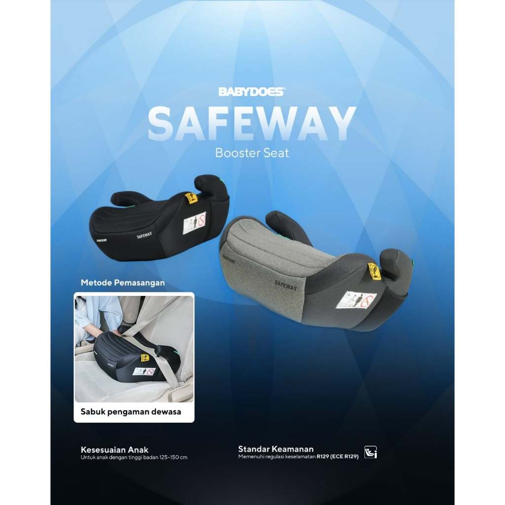 Babydoes Safeway Booster Seat Universal Car Seat Kursi Mobil Anak R129 Certified Foto 4